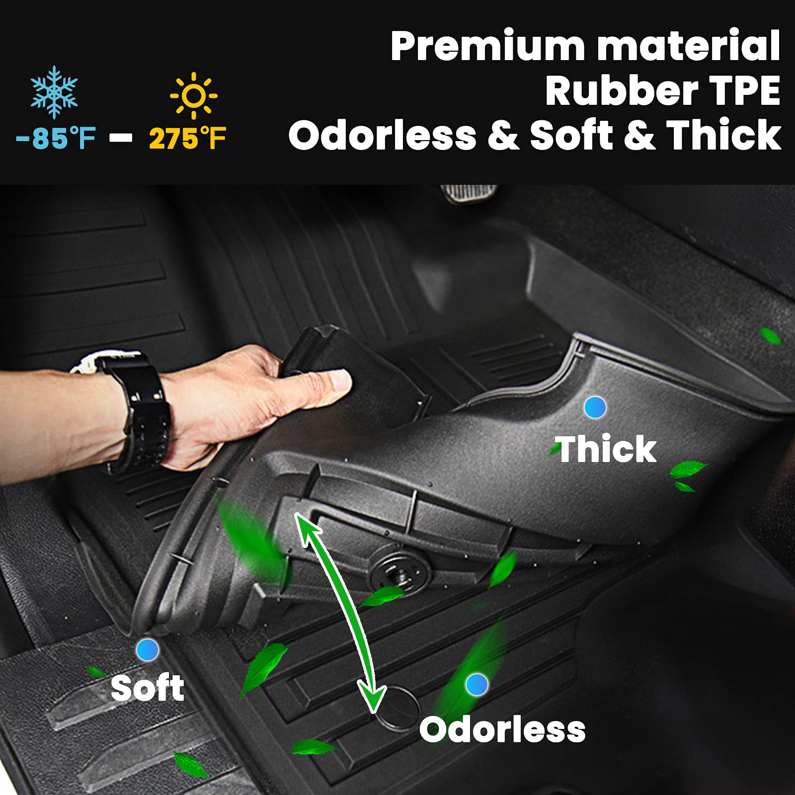 Auxko All Weather Floor Mats Fit For Chevrolet Bolt Euv 2022 2023 2024 Tpe Rubber Liners Set Bolt Euv Accessories All Season Gua