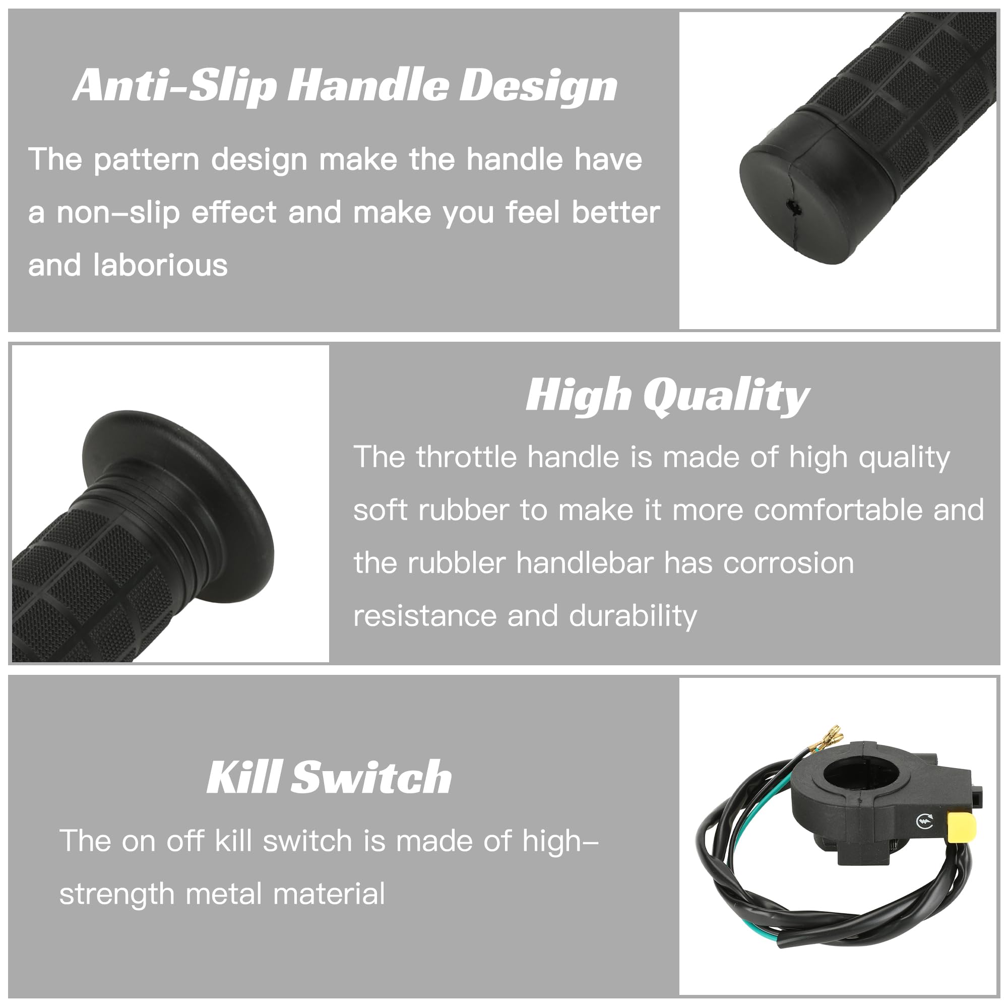 Yoxufa Throttle Cable Assembly Twist Throttle Handle Grip Kit For 2 Stroke Engine 80Cc 100Cc 49Cc 50Cc Gas Motor Motorized Bicyc