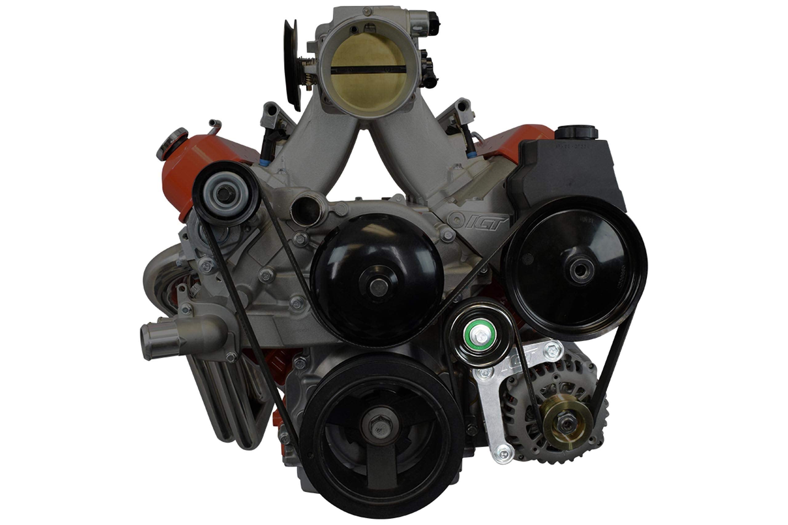 Ict Billet Ls Alternator Bracket Complete W/Idler Pulley Factory Low Mount Compatible With Chevy Camaro Gto Cnc Machined Aluminu
