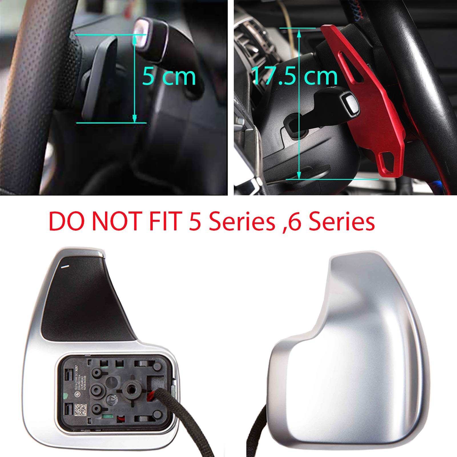 Jaronx Aluminum Paddle Shifter Extensions for BMW F Chassis - Red, Compatible with 2, 3, 4, X1, X2, X3, X4, X5