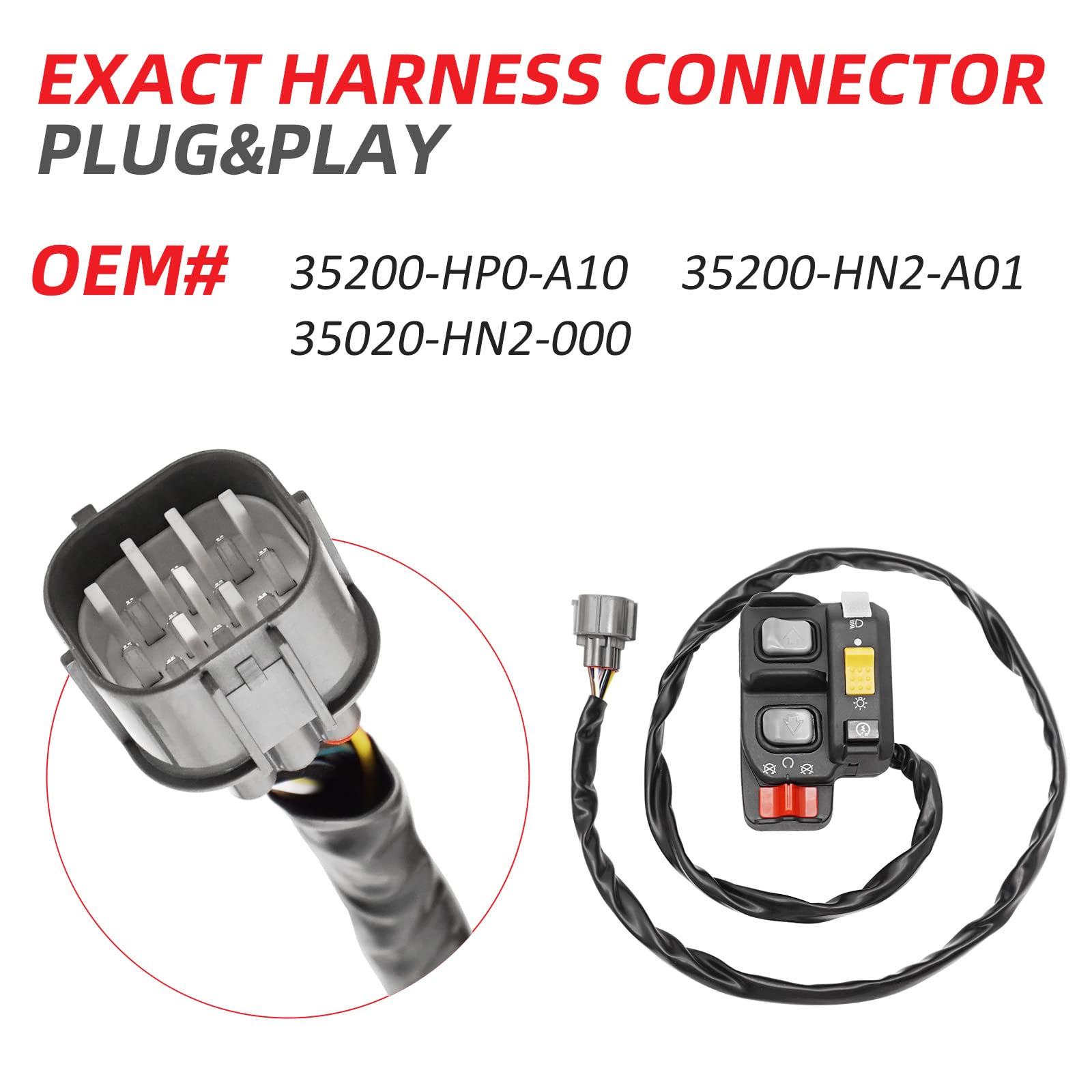 Compatible With Honda Rubicon 500 Foreman 500 Es Switch Handlebar Control Electric Shift Shifter Start Kill Stop Headlight Switch,Oem# 35200-Hp0-A10 35020-Hn2-000 35200-Hn2-A01