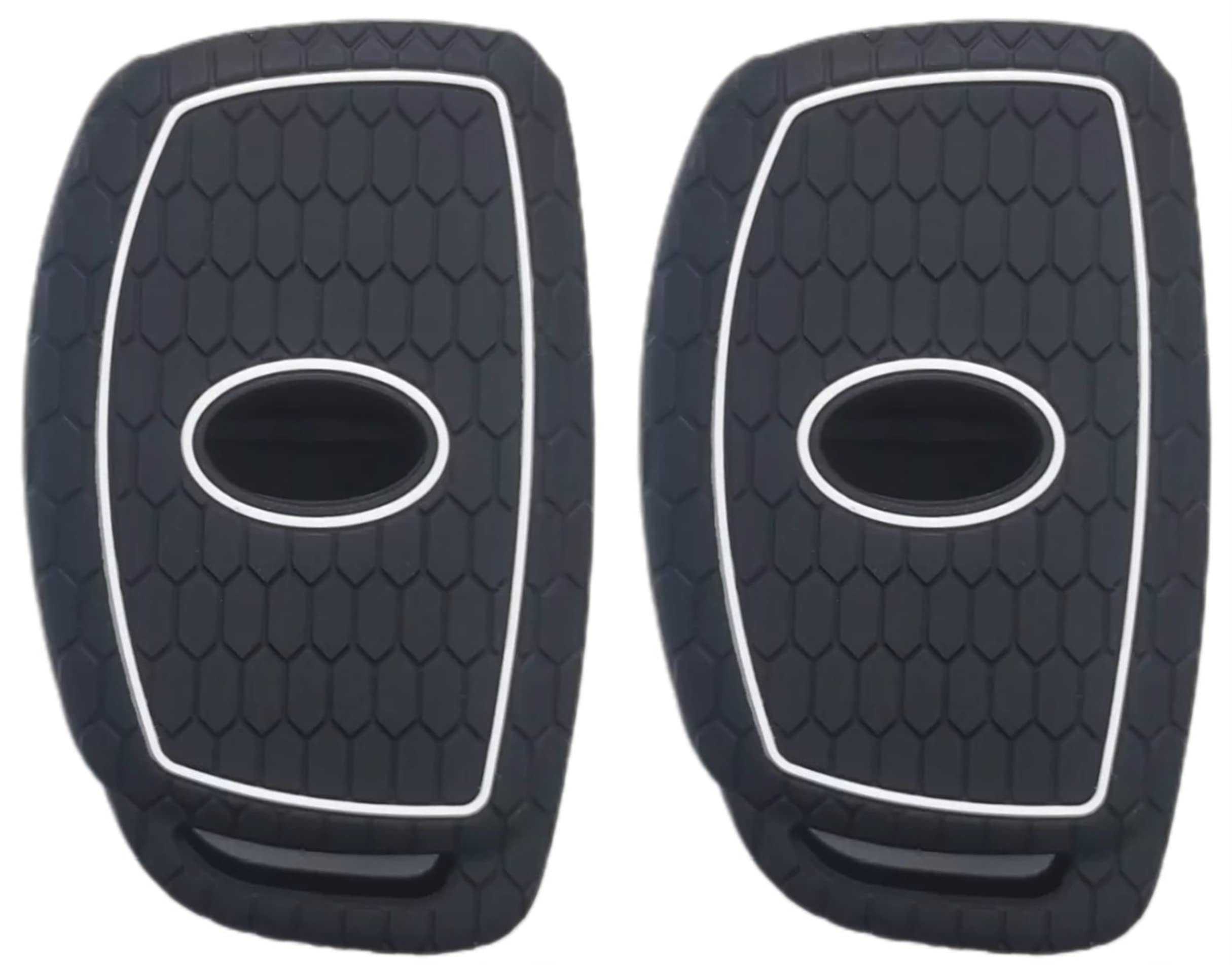 Reprotecting Silicone Rubber Key Fob Cover Compatible With 2016-2021 Hyundai Elantra Elantra Gt Ioniq Sonata Tucson Sy5Mdfna433«Not For Keys With Eject/Fold Buttons»(4 Button Smart Key, Black Black)