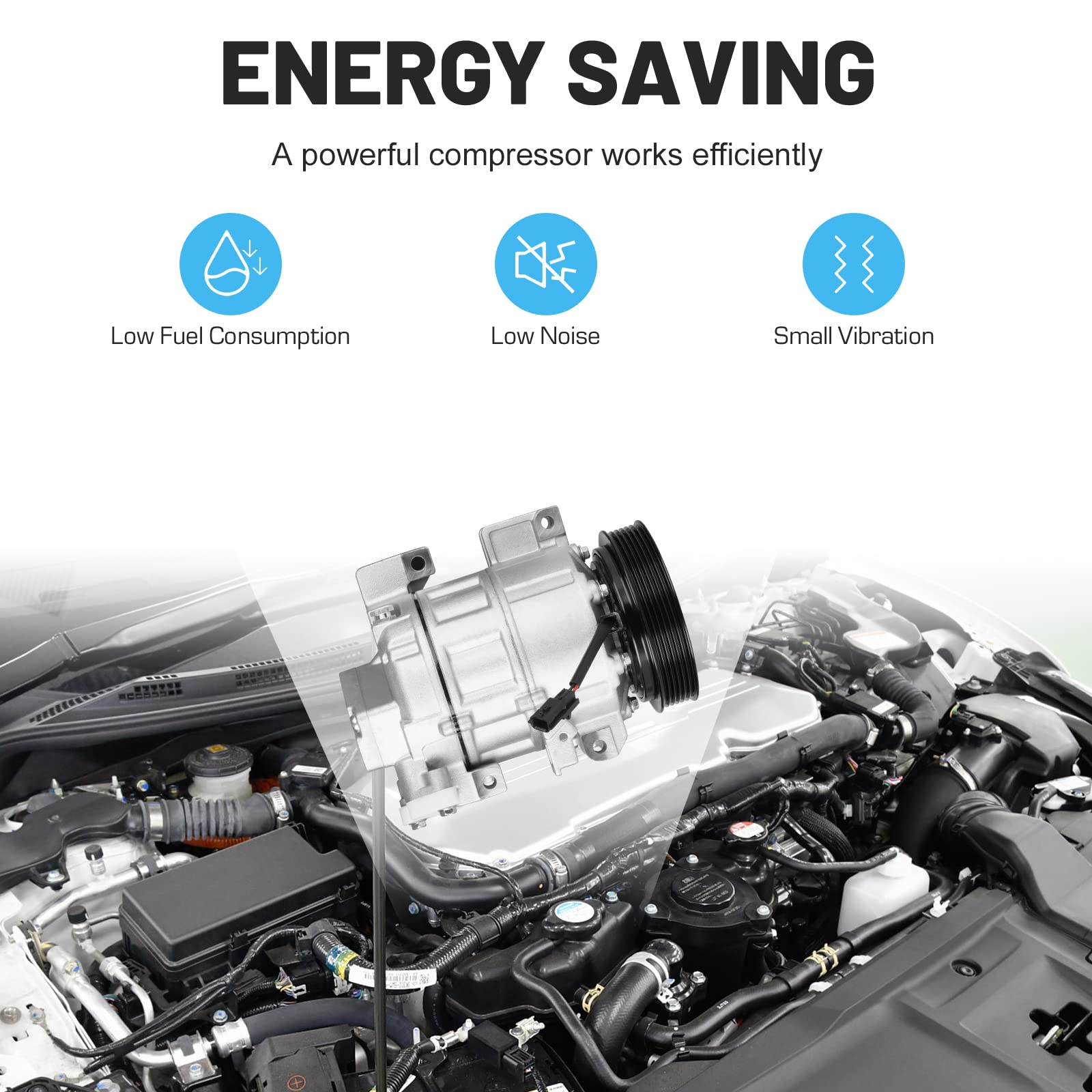 New AC Air Condition Compressor with Clutch for 2007-2012 Nissan Altima 2.5L, 07 08 09 10 11 12 for Nissan Sentra 2.5L 67664 140