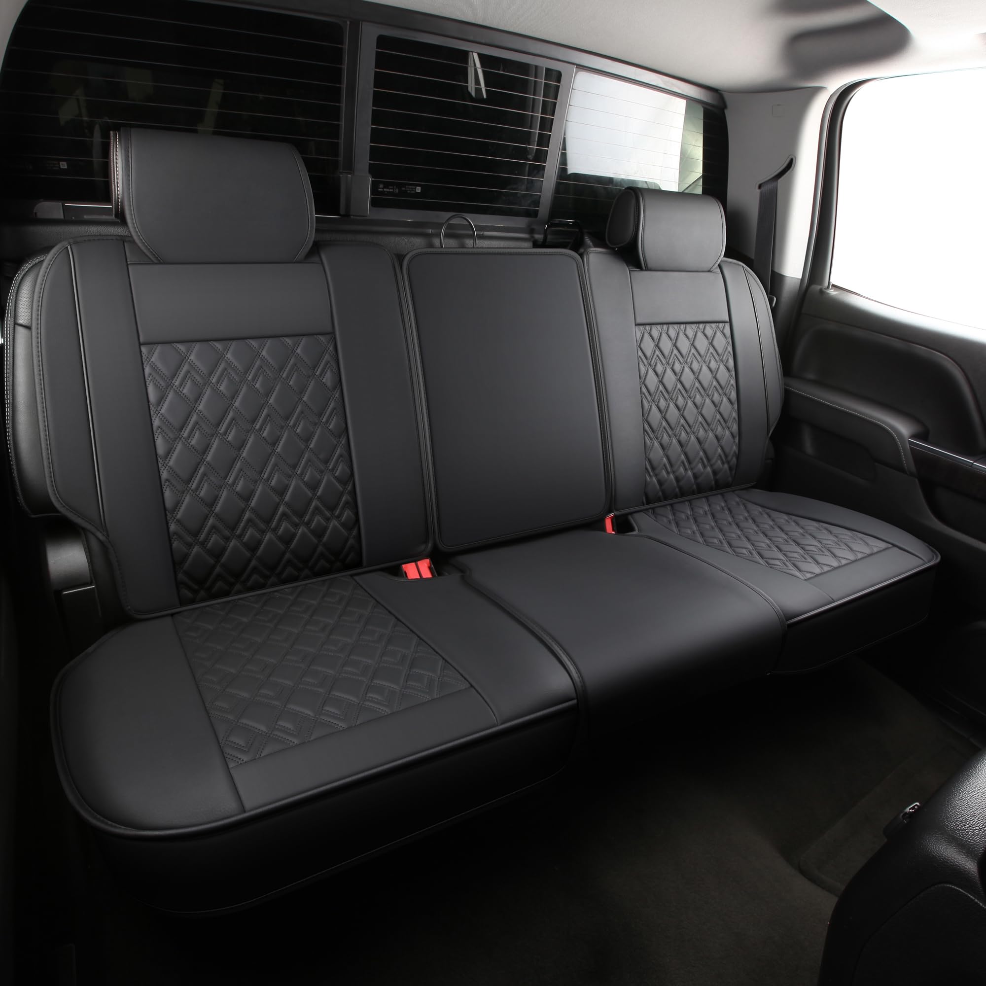 JOJOBAY Chevy Silverado Seat Covers,Leather Seat Covers for GMC Sierra,Custom Fit 2007-2024 1500 2500HD 3500HD Crew Extended Reg