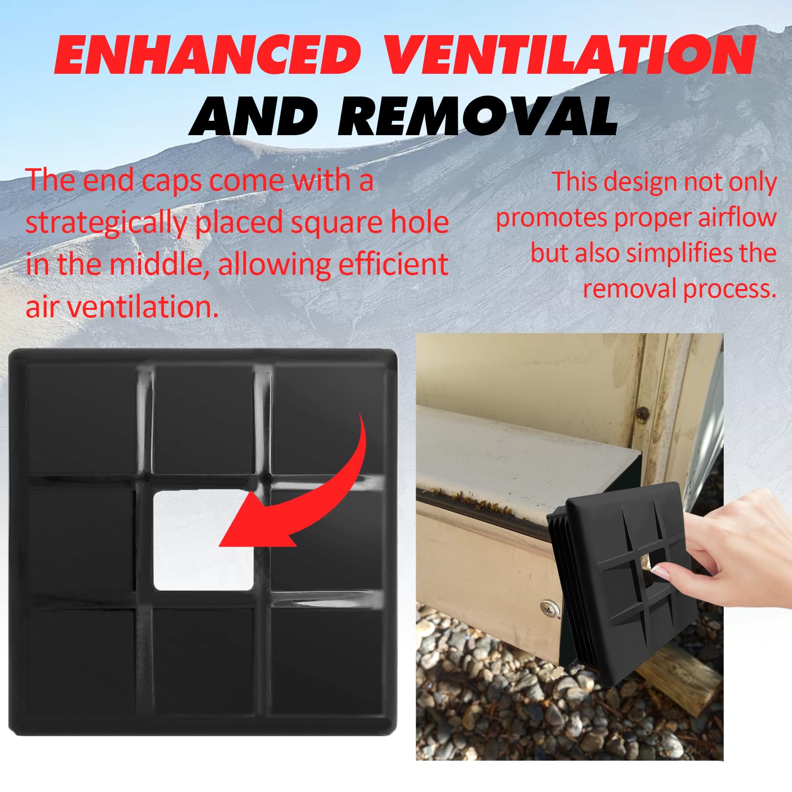 TonGass (2-Pack) 4 RV Bumper Plug End Cap for RV, Camper, Travel, Trailer RV Square Ruber Bumper End Cap Trailer Protective Ca