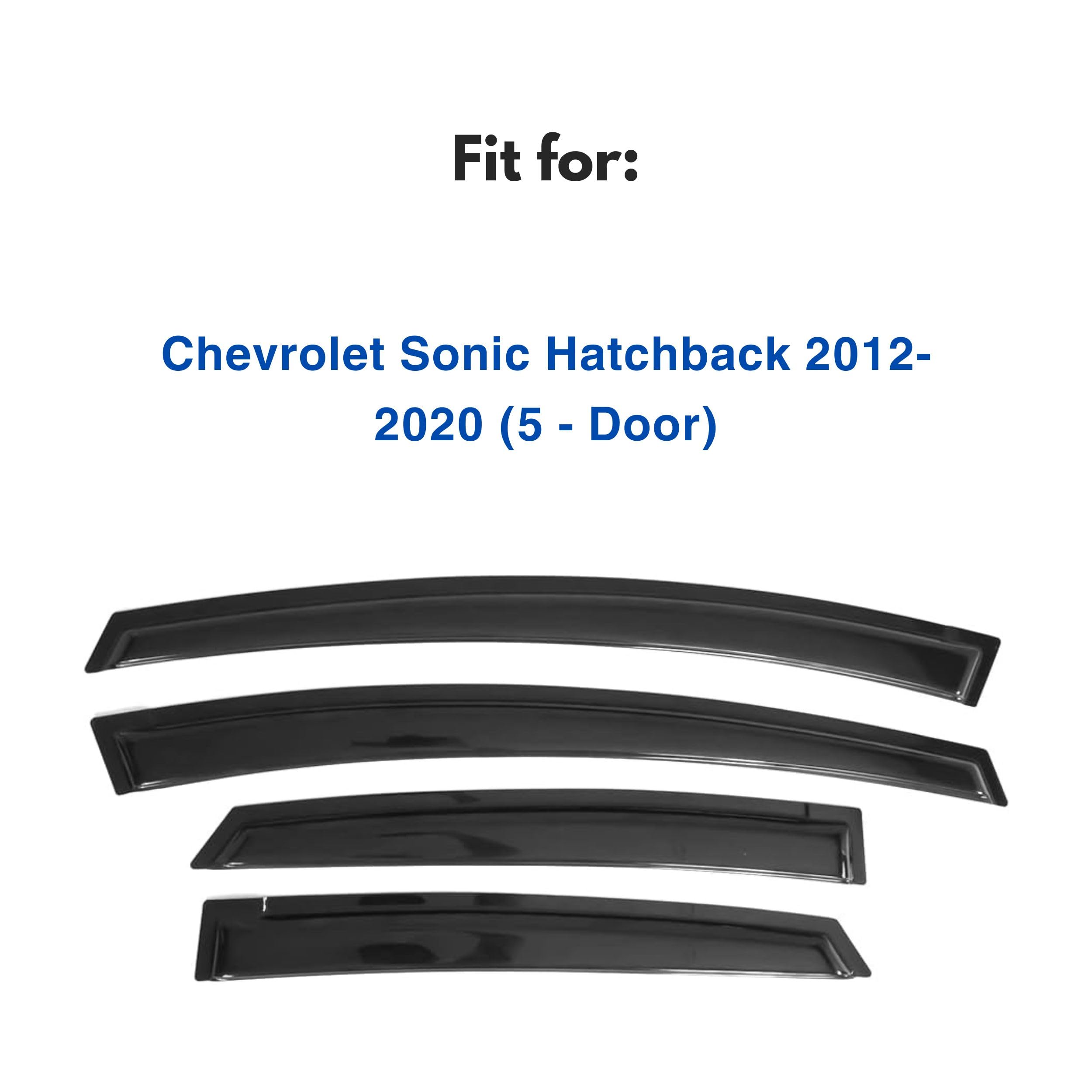 Ig Window Visor For Chevy Chevrolet Sonic Hatchback 2012-2020 (5-Door), Rain Guard Tape-On Side Vent Window Deflector, 2012 2013