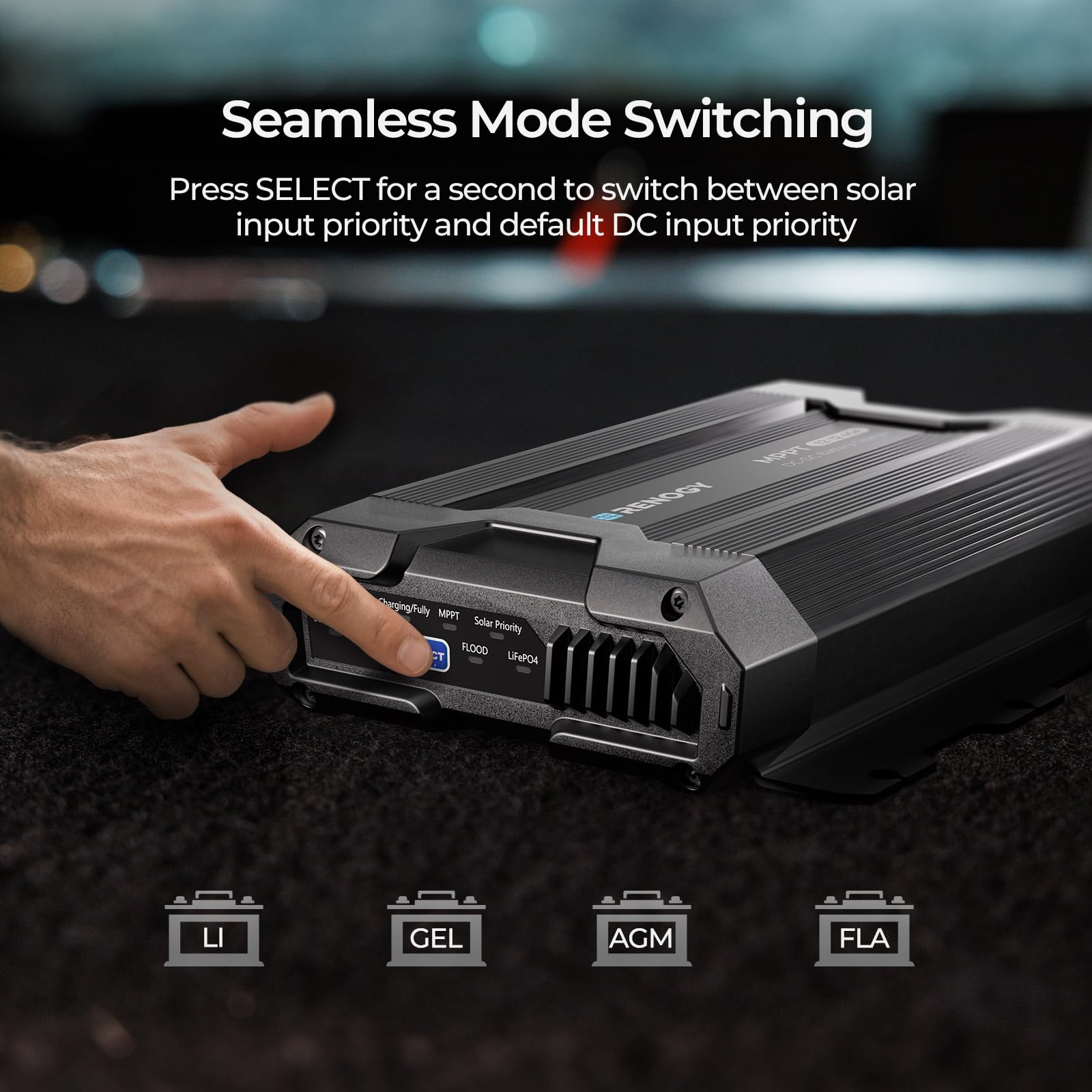 Renogy 12V 40A DC to DC Battery Charger with Solar Input MPPT, Compatible with LiFePO4, Gel, Flooded, and Sealed Lead Acid Batte
