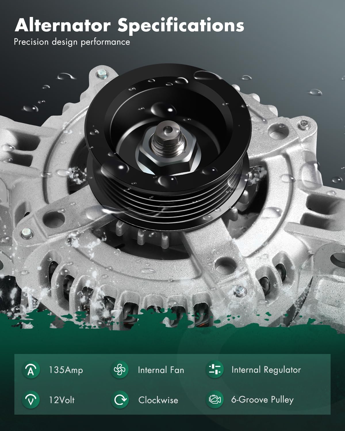 SCITOO Alternator Fits for Buick for Allure LaCrosse 5.3L 08-09, for Chevy for Impala for Monte Carlo 5.3L 06-09, for Pontiac Gr