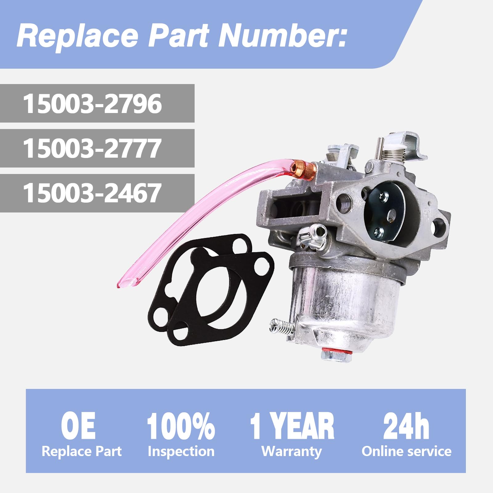 15003-2796 Carburetor Fits For Kawasaki Fb460V 4 Stroke Engine Replace Part Number 15003-2777 Carbs