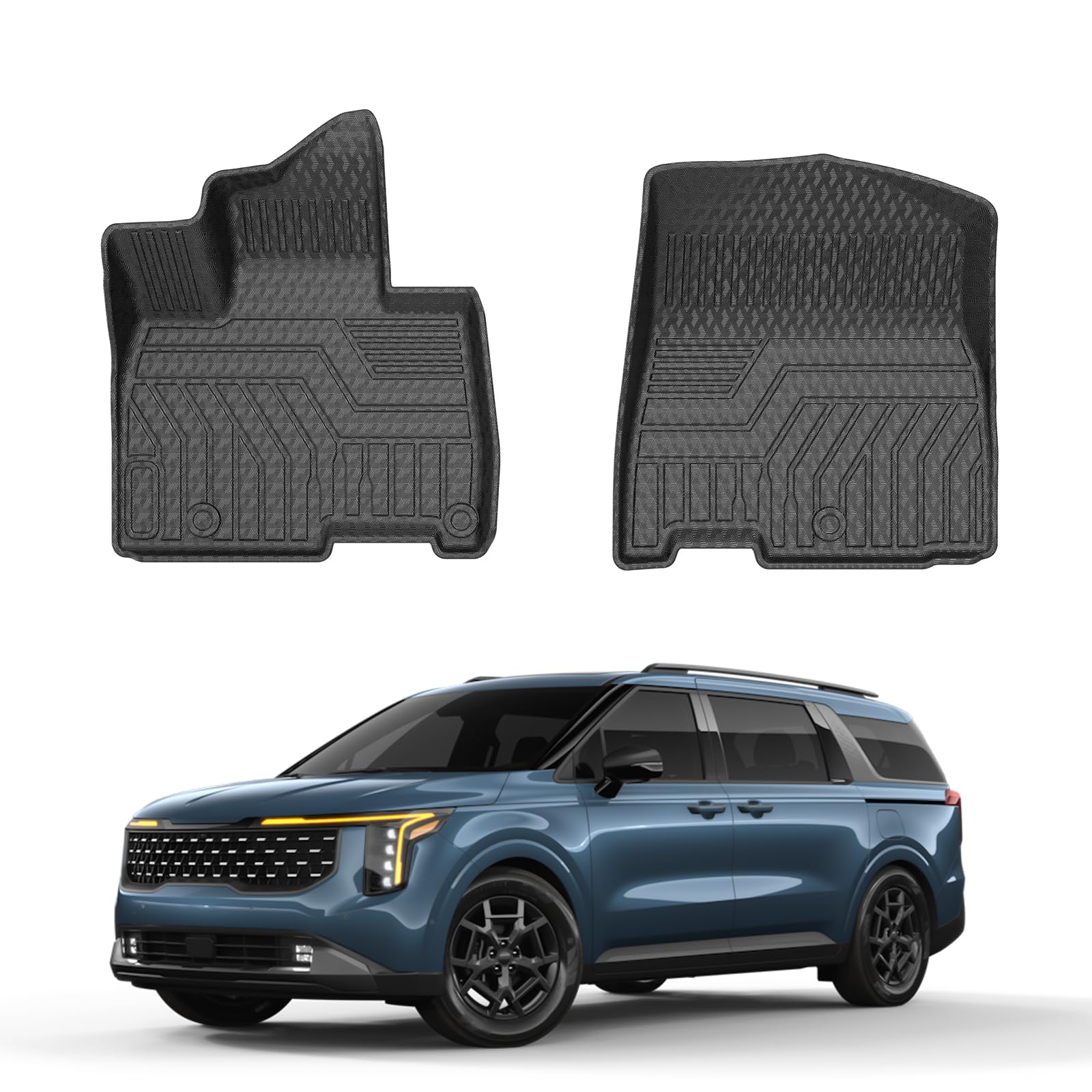Mixsuper 1St Row Floor Mats For Kia Carnival 2022-2025 (Not Fit Prestige Not For Hybrid) All Weather Floor Liners First Row Mat