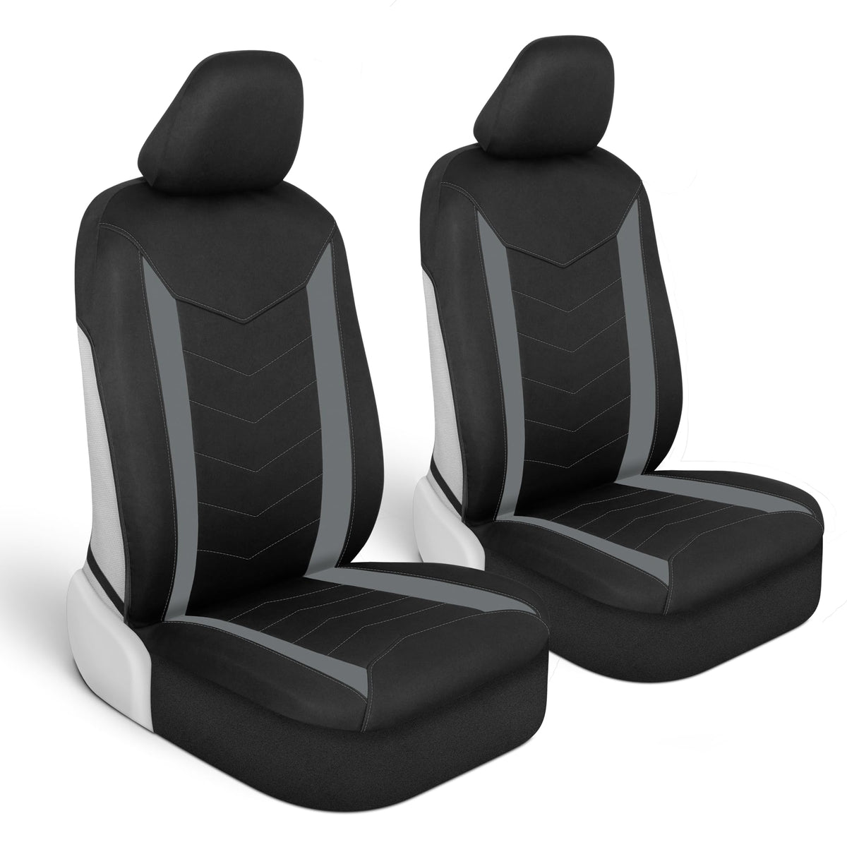Motor Trend Spillguard 2 Gray Seat Covers For Cars & Seat Covers For Trucks - Neoprene Lining Waterproof Car Seat Covers Front S