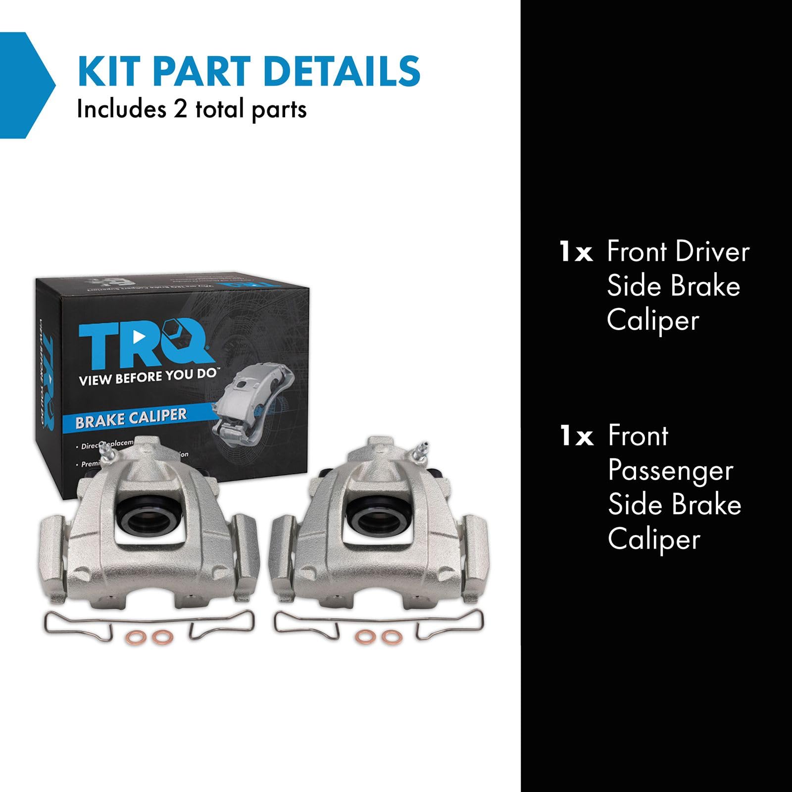 Trq Front Brake Caliper Set Compatible With 2002-2008 Mini Cooper