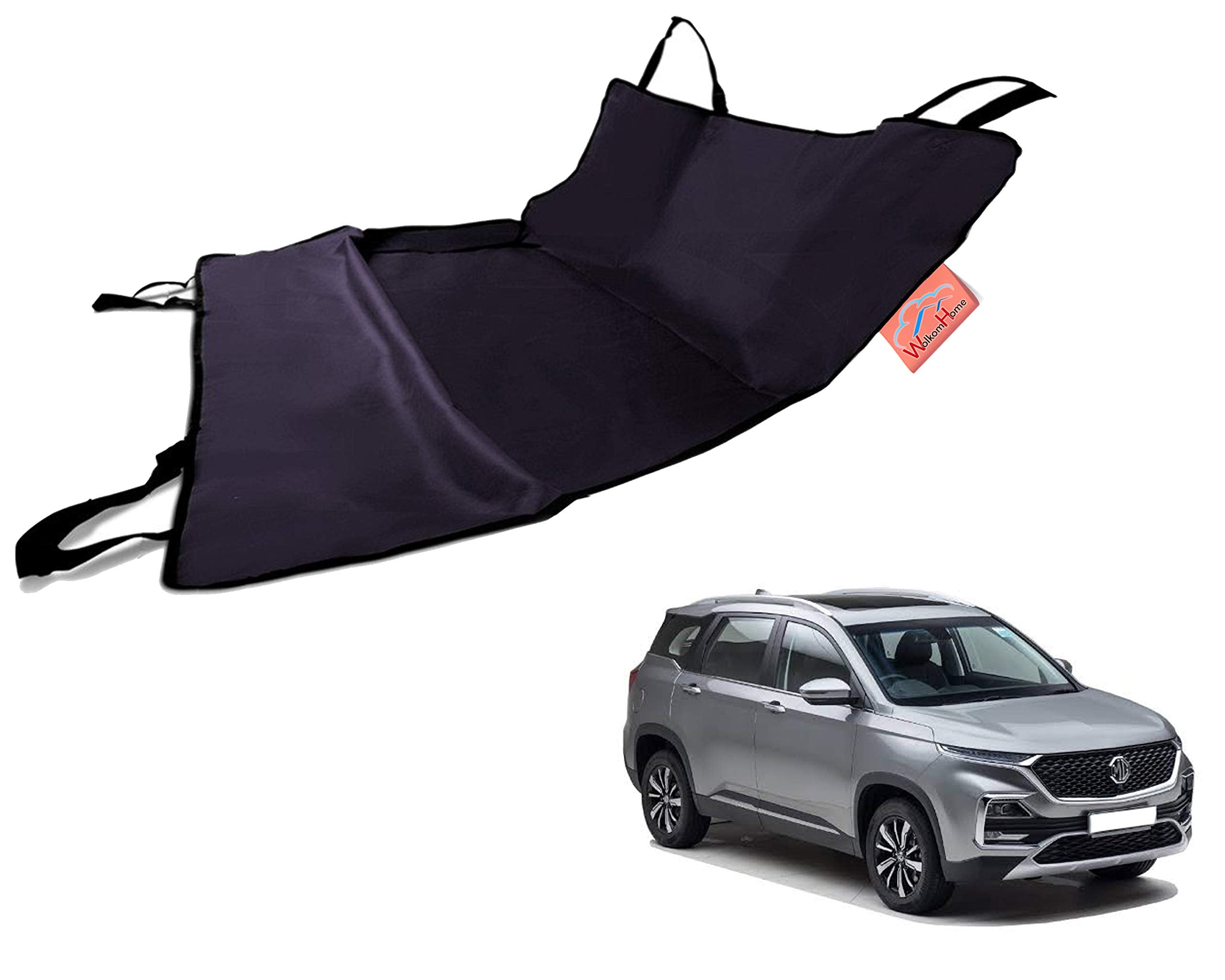 WolkomHome 100% Waterproof Car Pet Rear Seat Cover Dog Hammock Make Black Red for MG Hector