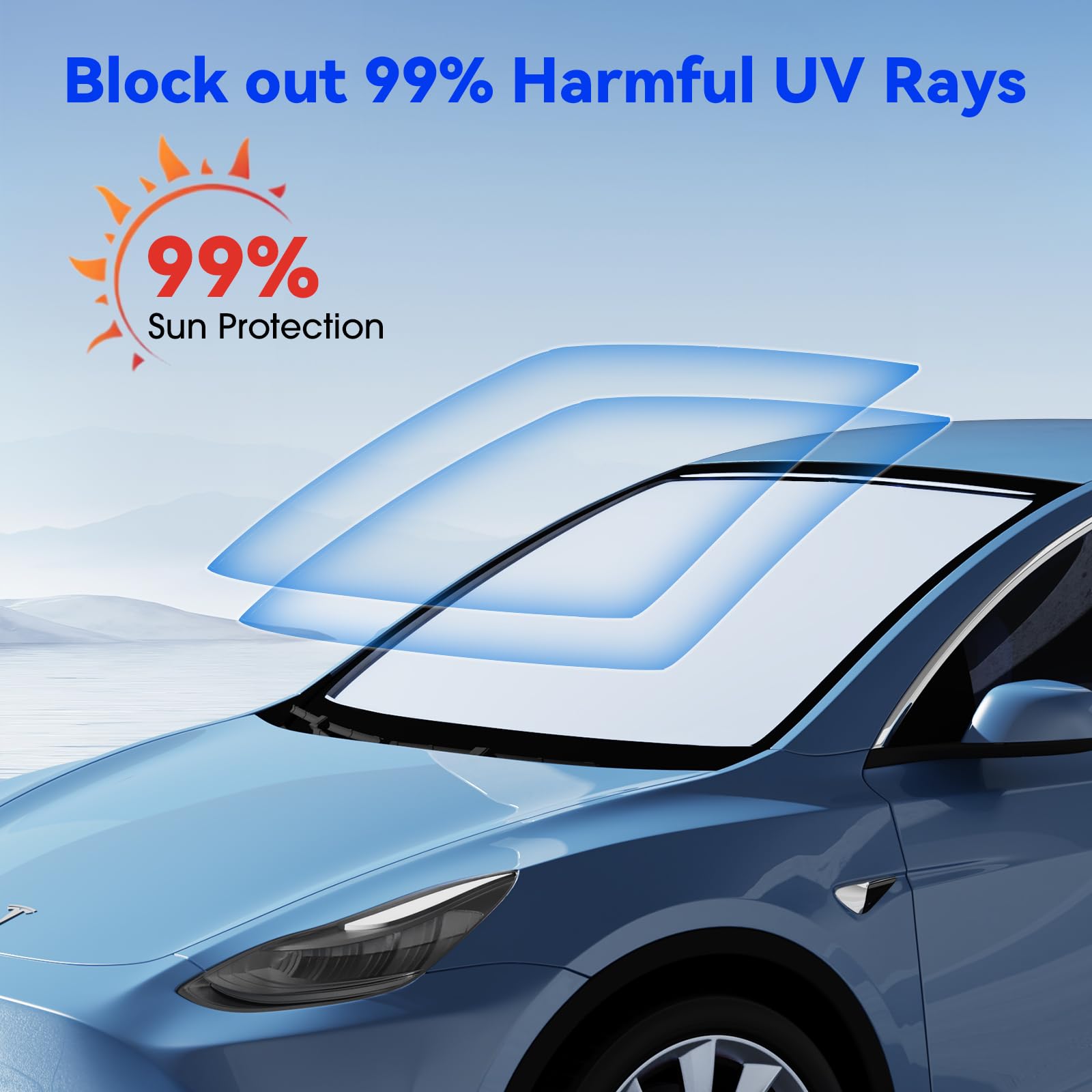 Helloleiboo Foldable Car Windshield Sun Shade Umbrella 360Rotating 55 ''X30 ''Sunshade For Car Windshield Front Window Reflectiv
