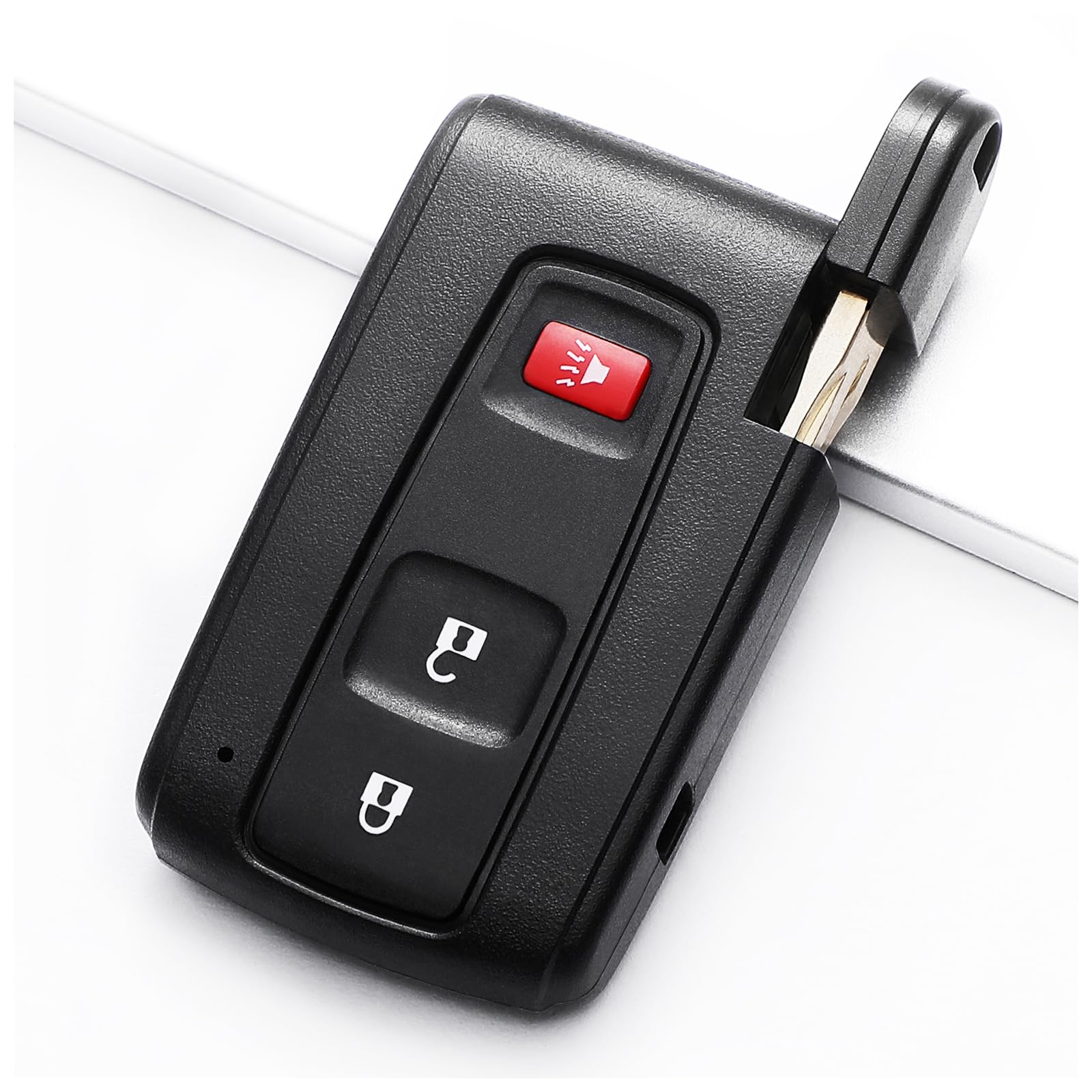 Key Fob Cover Fit for 2004-2009 Toyota Prius, Key Fob Replacement Shell Keyless Entry with Blank Key, Key Fobs Case 3 Button(MOZ