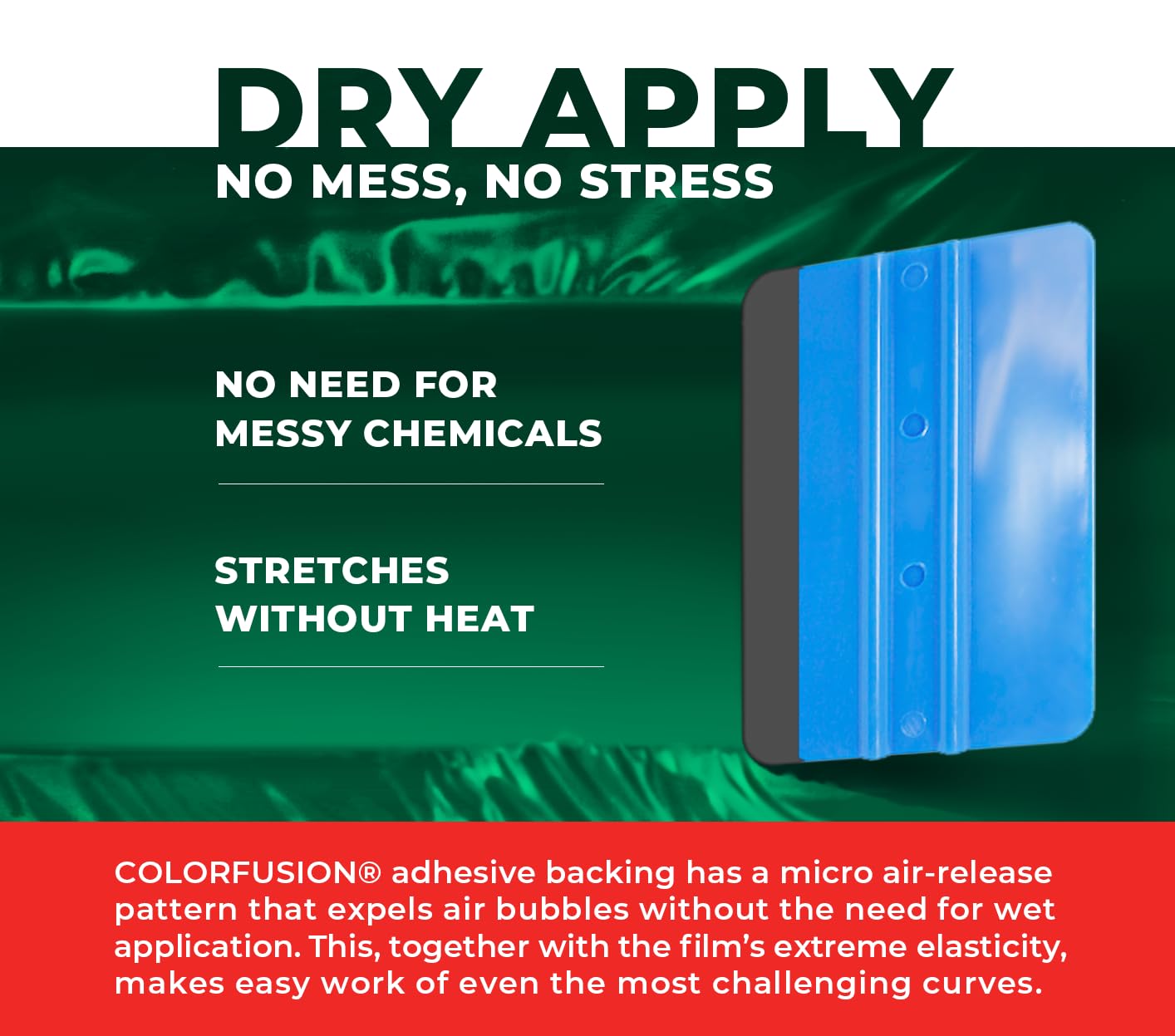 Colorfusion Ppf By Vvivid, Satin Chrome Stealth Green Dry Apply Ppf Vinyl Car Wrap Roll 60Ft X 5Ft