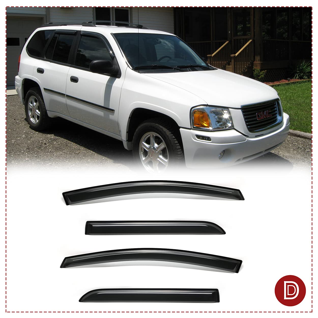 Deebior Side Rain Guards, 4pcs Out-Channel Nice Wind Deflector Set, Window Visors fit for 2002-2009 Chevrolet Trailblazer (Not E