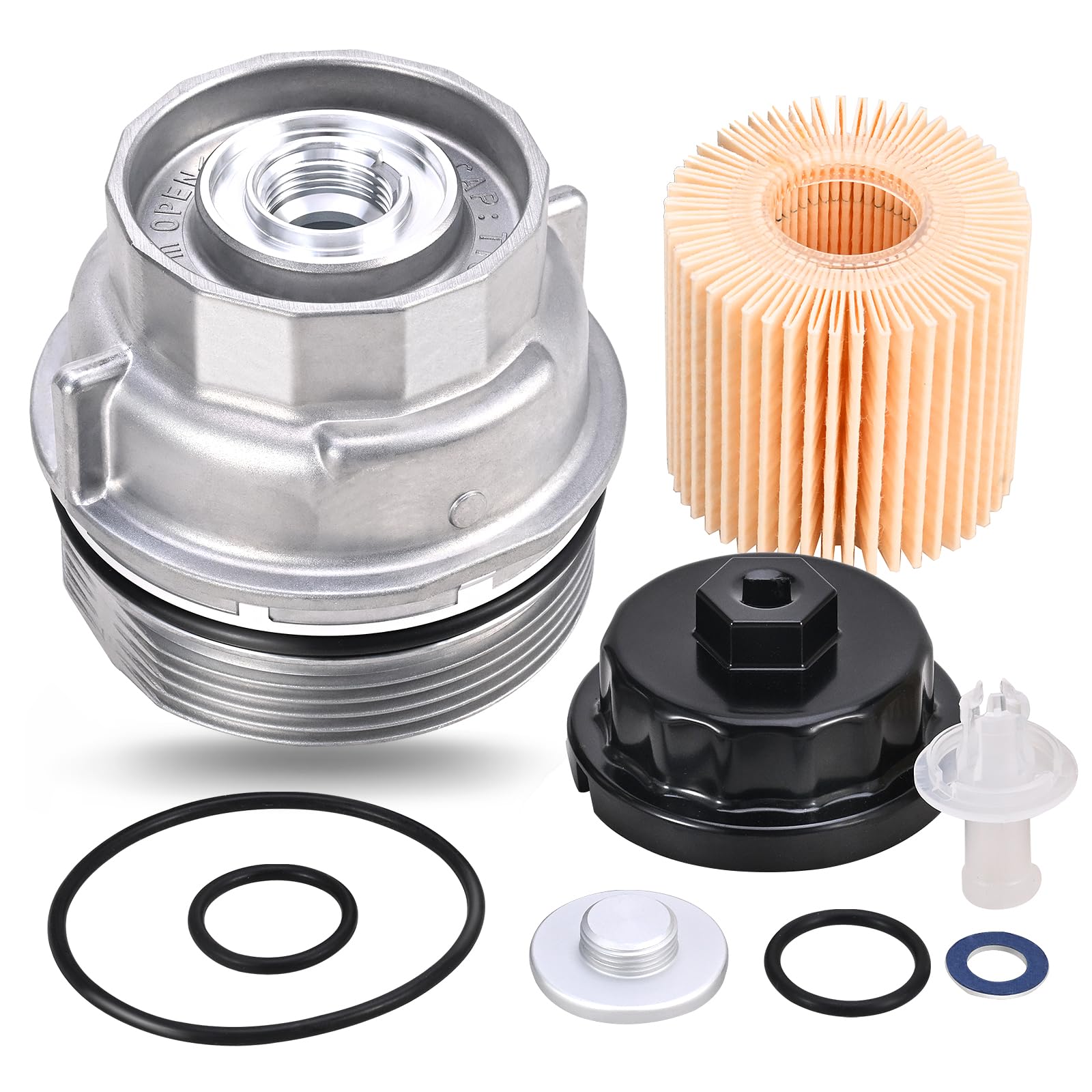 15620-31060 Oil Filter Housing Cap Assembly Kit For Toyota Rav4 Tundra 4Runner Camry Highlander Tacoma Lexus Rx350 Aluminum Oil
