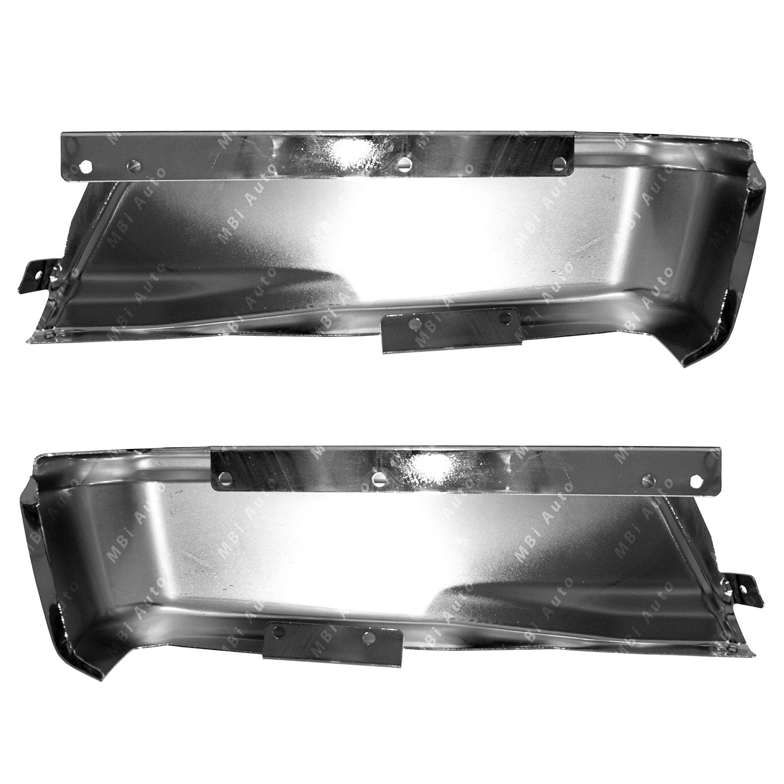 Mbi Auto - Chrome Steel, Left & Right Rear Bumper Ends (2 Piece Set) For 2015-2020 Ford F150 Pickup 15-20, Fo1102380