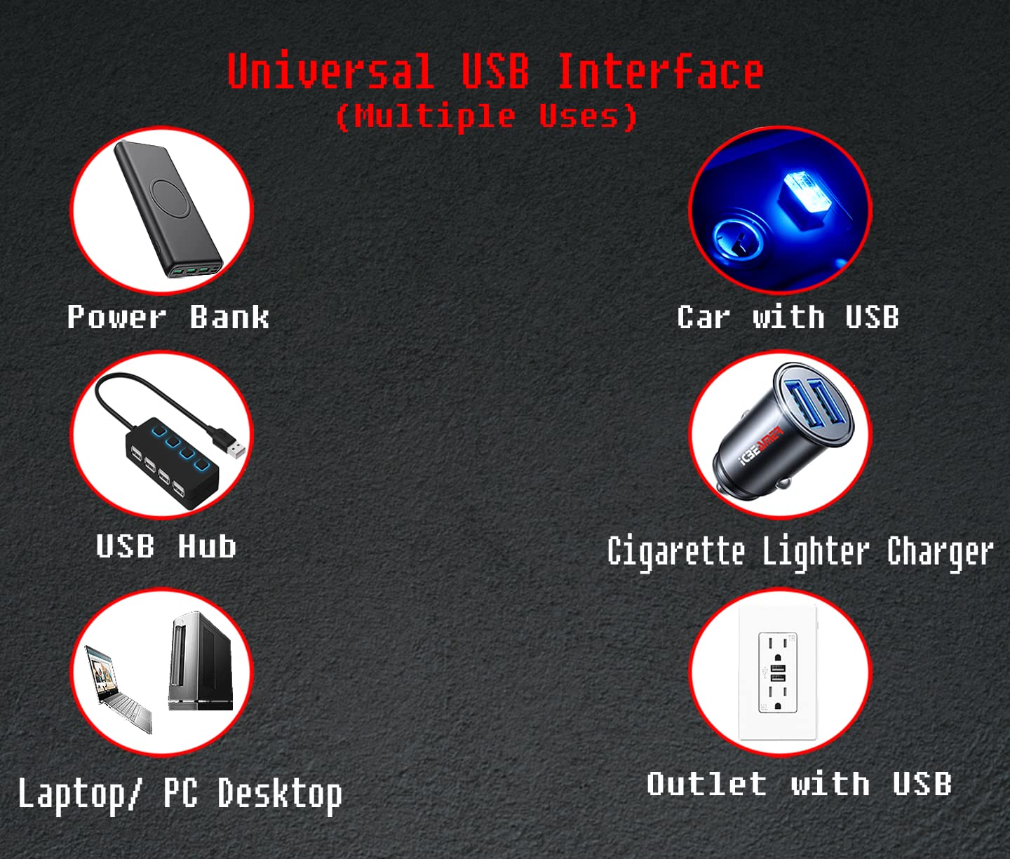 Icbeamer 1 Pc Blue Color Universal Usb Interface Plug-In Miniature Night Light Led Car Interior Trunk Ambient Atmosphere