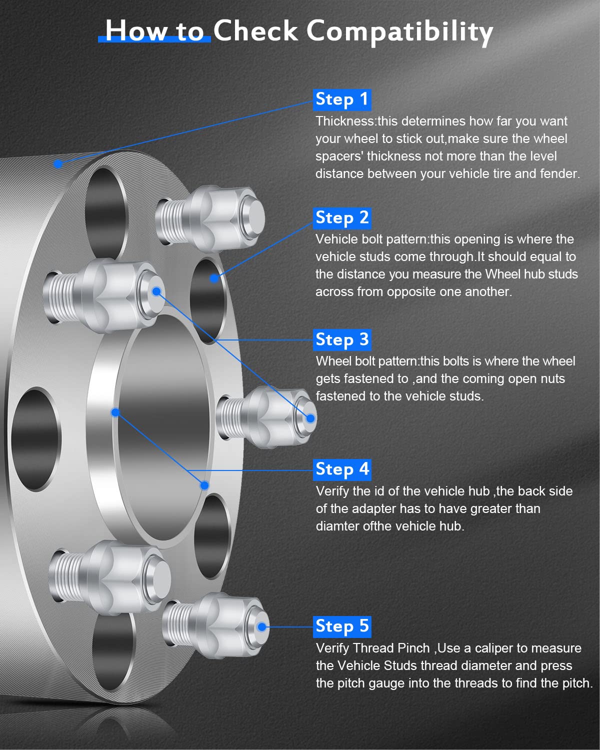ECCPP 2PCS 2&quot; 5x5.5 to 5x5.5 5x139.7 Wheel Spacer Adapters 5 Lug 9/16&quot; Studs 77.8mm Fit for 2002-2010 for 2002-2010 for Ram 1500 2006-2009 for Raider