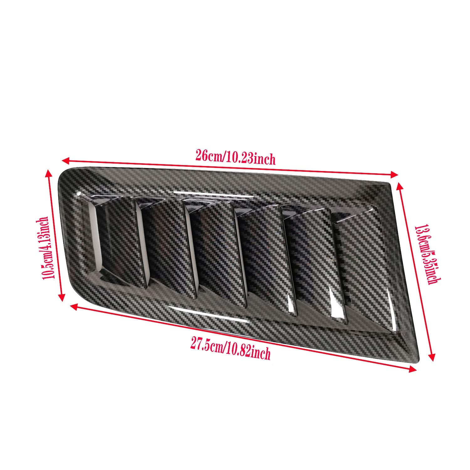 GSRECY Universal Hood Vent Scoop Kit - Carbon Fiber Look Air Intake Louvers for Focus RS ST MK2 Style