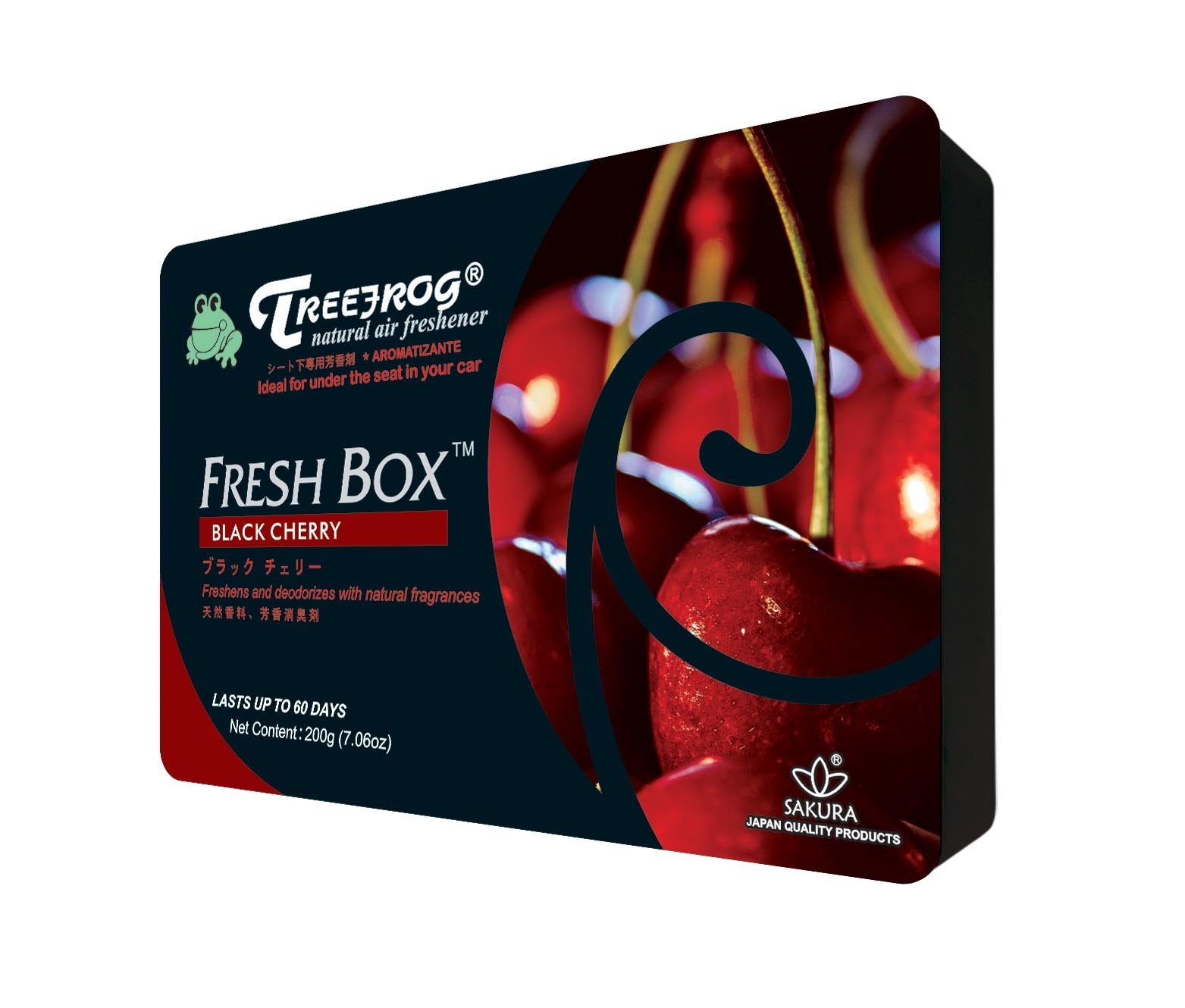 Air Freshener Cherry Scent 5 Pack, Treefrog Fresh Box Black Cherry, Tree Frog Last Long, Large Size Car Air Freshener