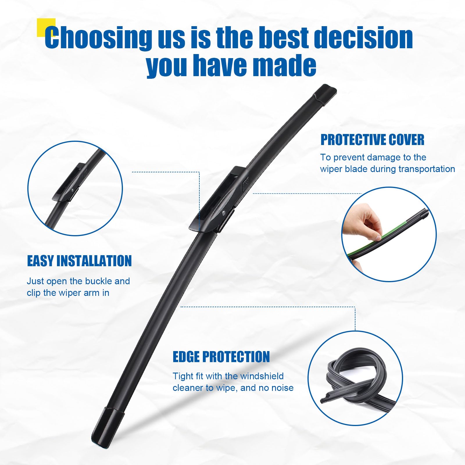 Hrsno 18''+19'' Windshield Wipers With 10'' Rear Wiper Blade Sets Automotive Replacement For Mini Cooper 2013,Easy For Installat