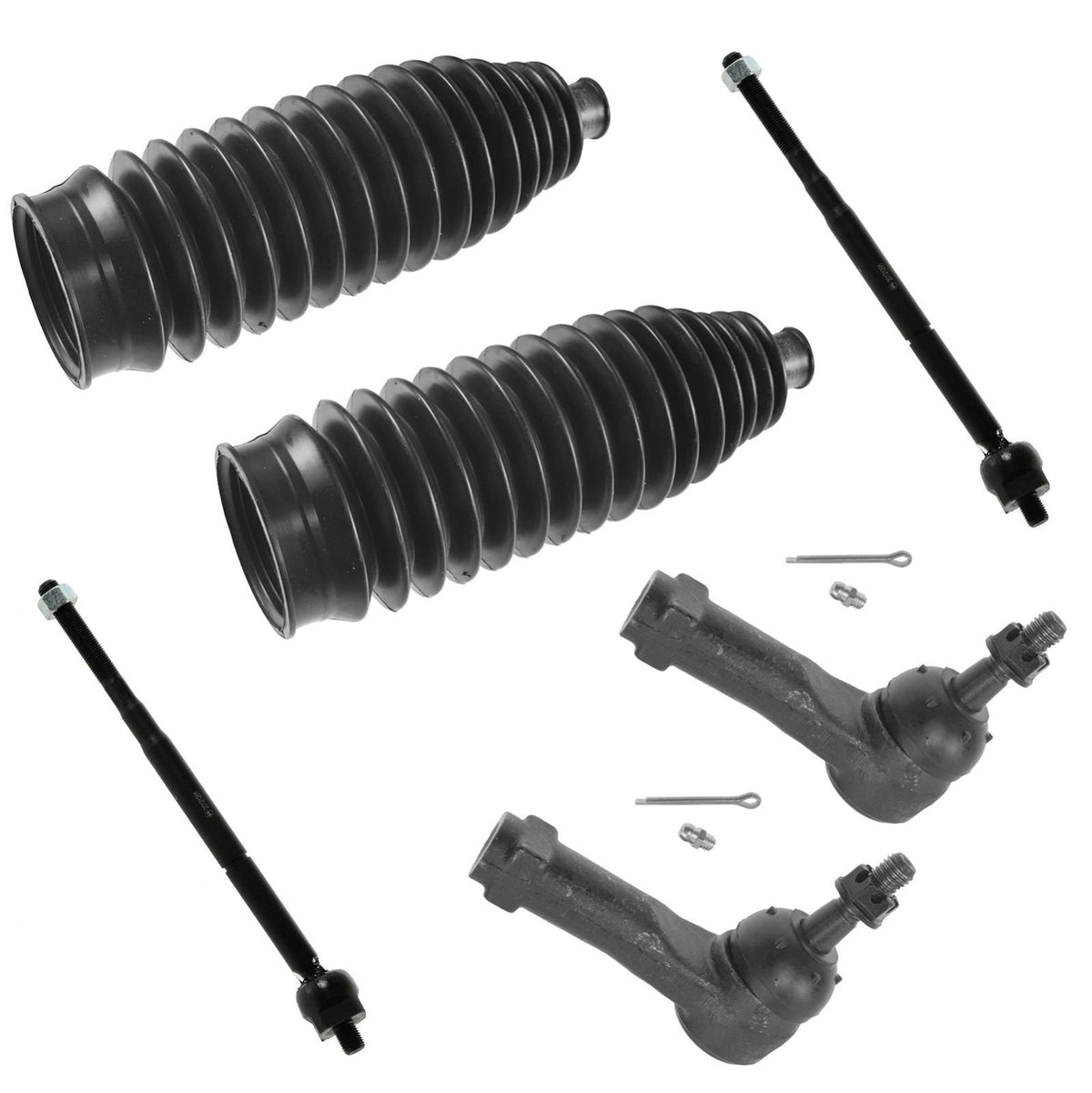 Trq Front Steering Kit Steering Rack & Pinion Bellow Tie Rod Compatible With 2005-2010 Chevrolet Cobalt 2007-2009 Pontiac G5 200
