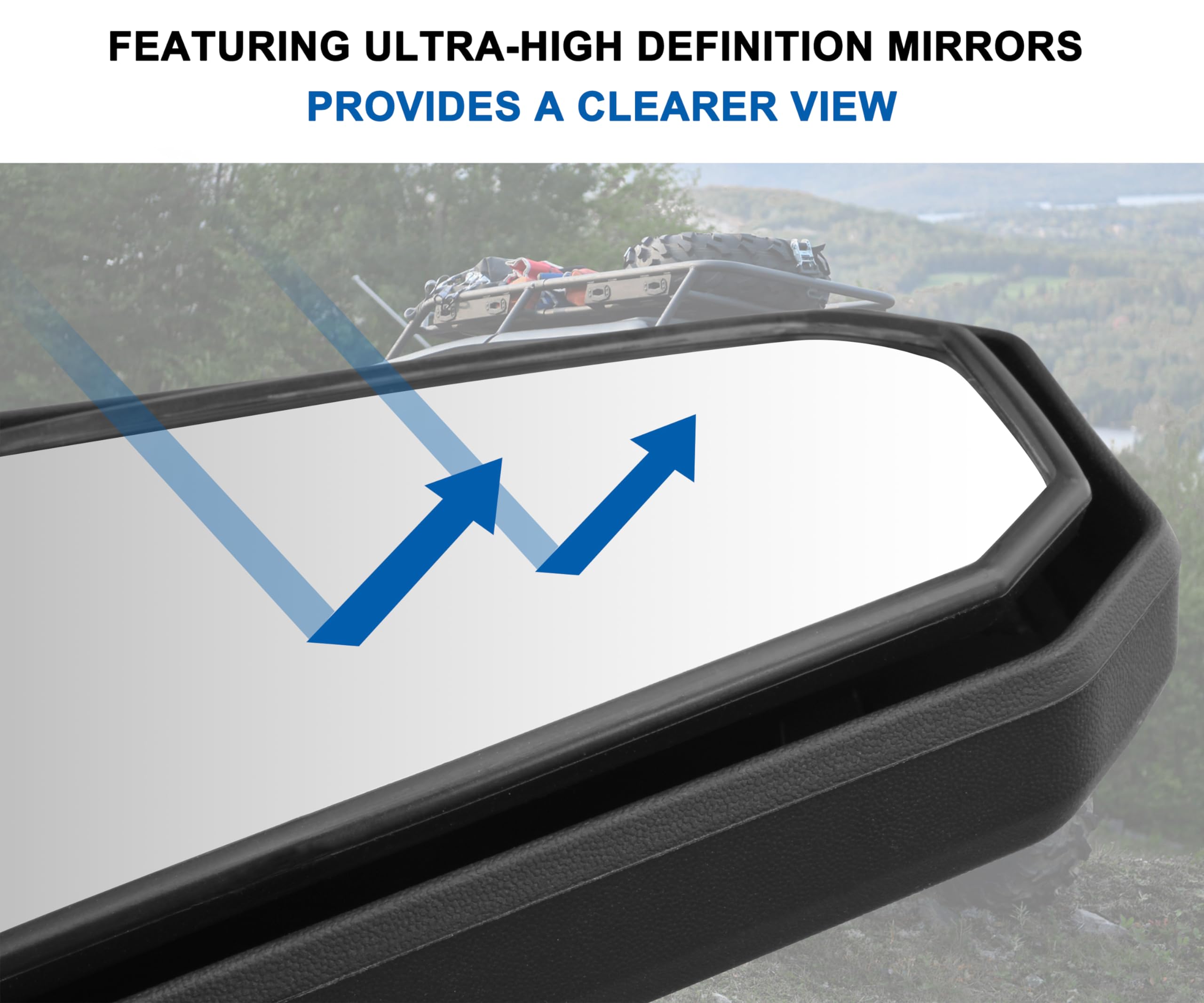 Sautvs Adjustable Folding Side Rear View Mirrors For Can Am Maverick Trail Sport Commander, Premium Side Mirrors For Can-Am Mave