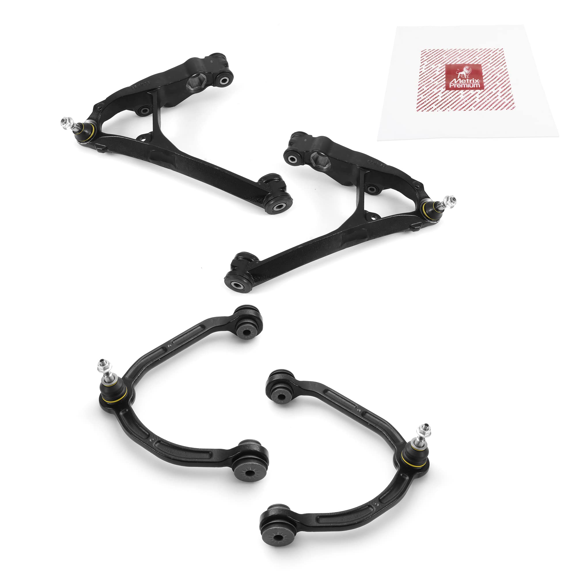 Metrix Premium Chassis Parts - 4 Pc Front Lower & Front Upper Control Arm Kit Fits 2003-2005 Chevrolet Express 2500 Awd, Replace