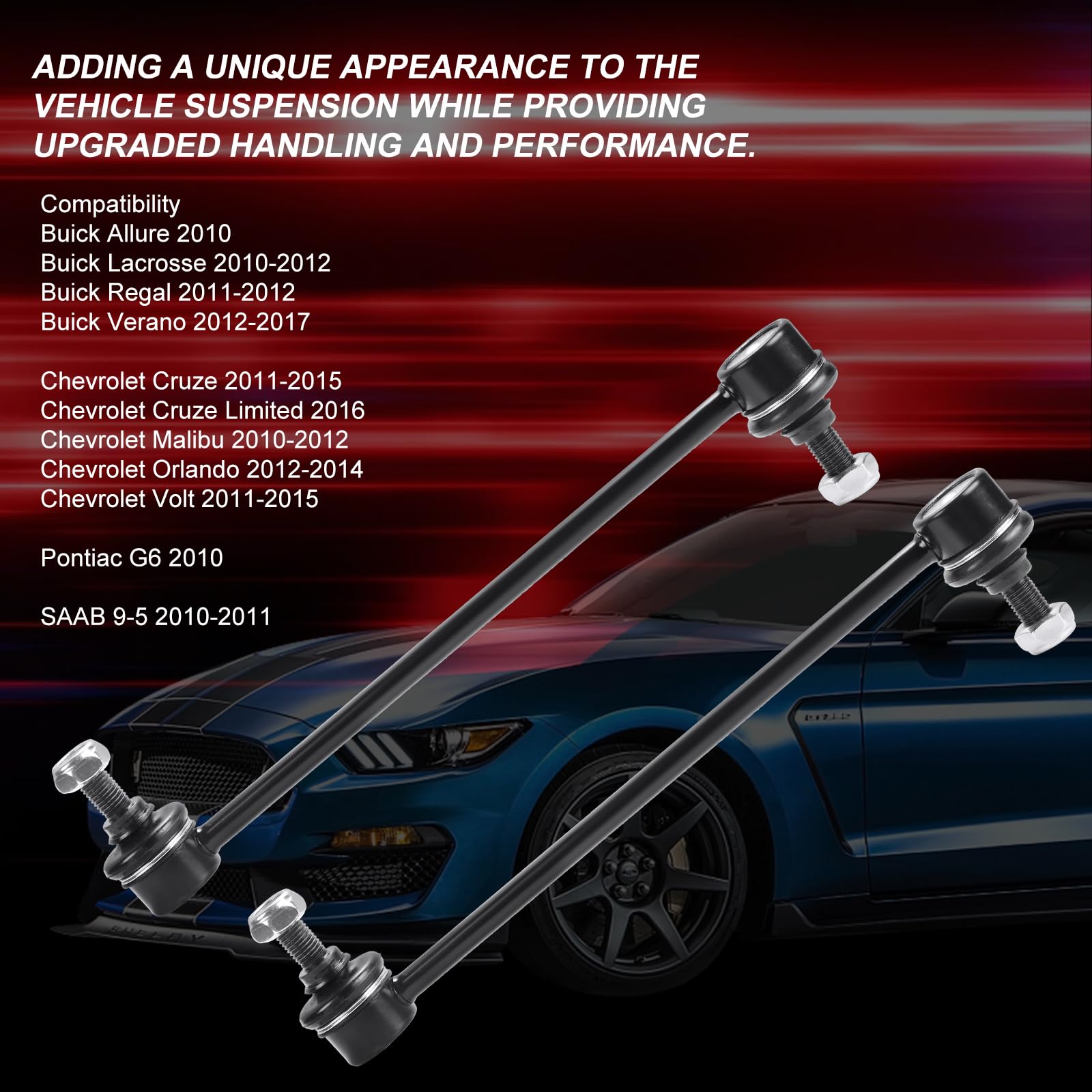 K750519 Sway Bar Links - Front Stabilizer Bar End Links Compatible With 2010-2016 Chevy Cruze Cruze Limited Malibu Volt/2010-201