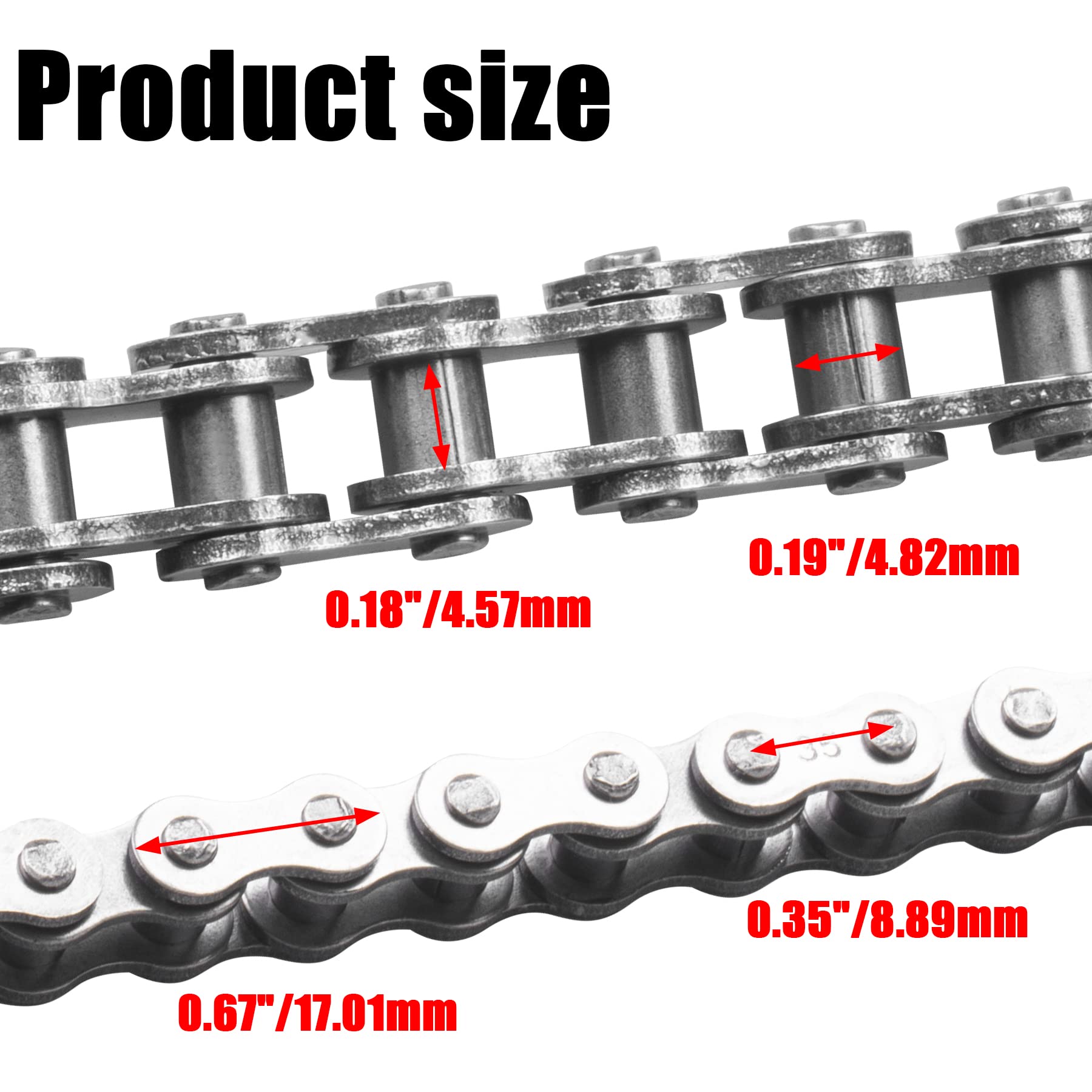 Cncmotok 35 Roller Chain 140 Link+ Chain Breaker, Fit For Coleman Ct200U Cc100X Baja Doodle Bug Blitz Dirt Bug Racer Motor Sports Db30 Harbor Freight Predator 212Cc Go Kart Cart Motovox Mini Bike