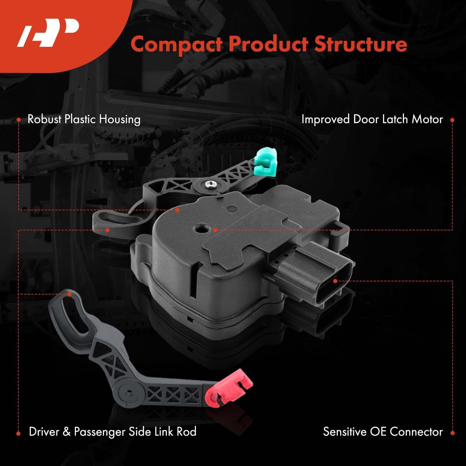 A-Premium Left & Right Sliding Door Lock Actuator Compatible with Chrysler Town & Country 2001-2016 & Dodge Caravan 2001-2007 Gr