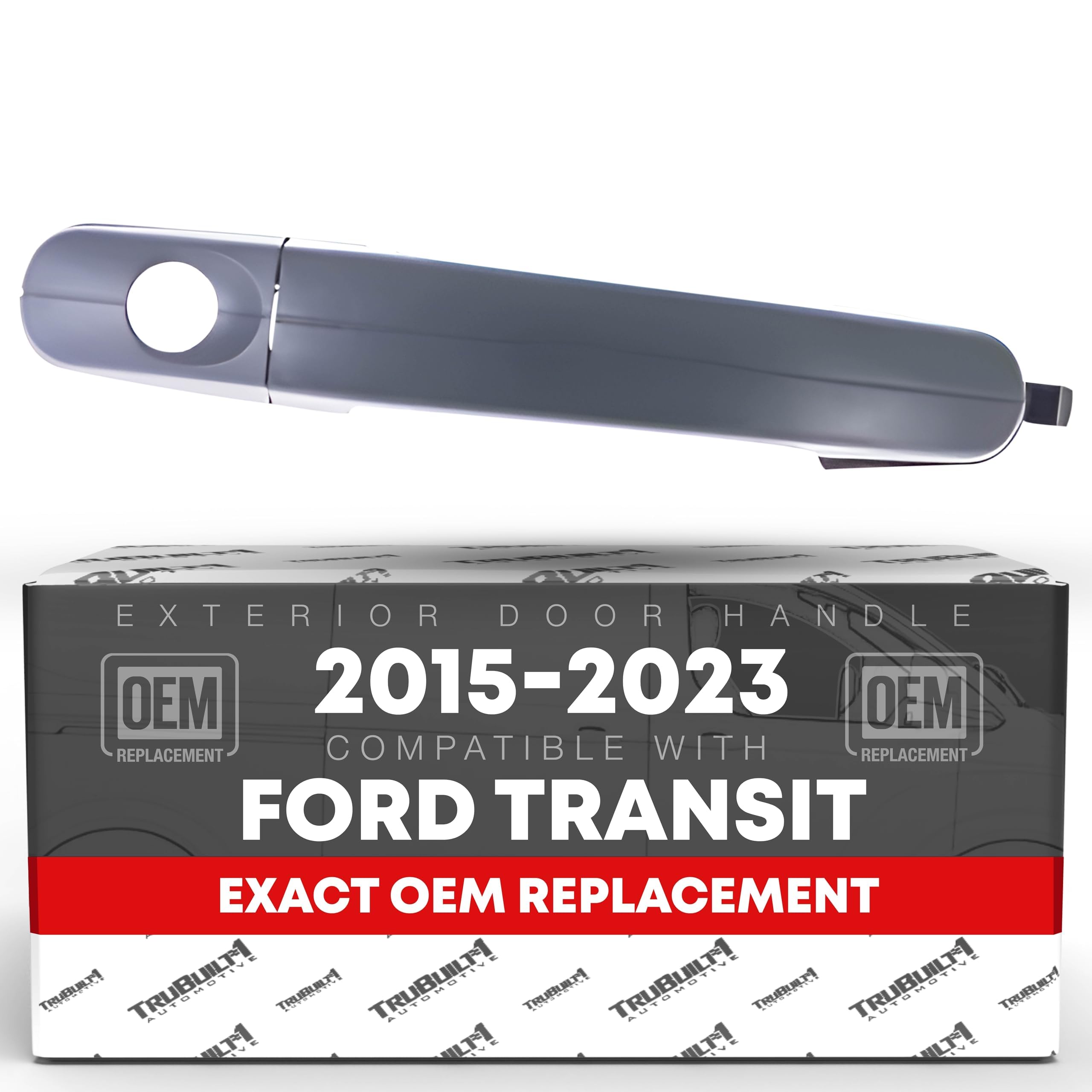 T1A Exterior Hinged + Sliding Passenger Door Handle + Cover Replacement Set - Compatible With 2015-2023 Ford Transit - Textured