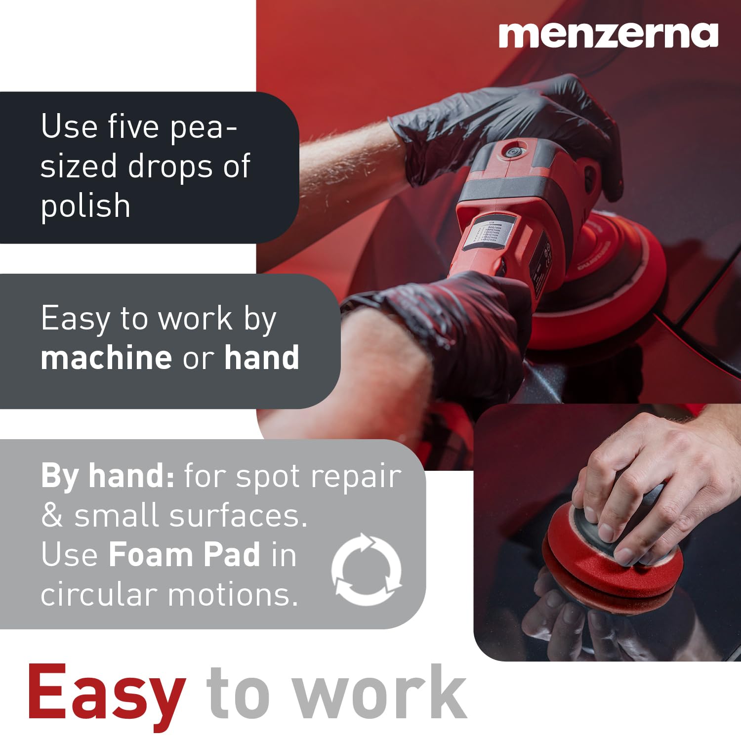 menzerna Polishing Set - HCC1000, MCC2500 & 3800 | 3-Step System for Scratch Removal, Swirl Elimination & Mirror-Like Finish