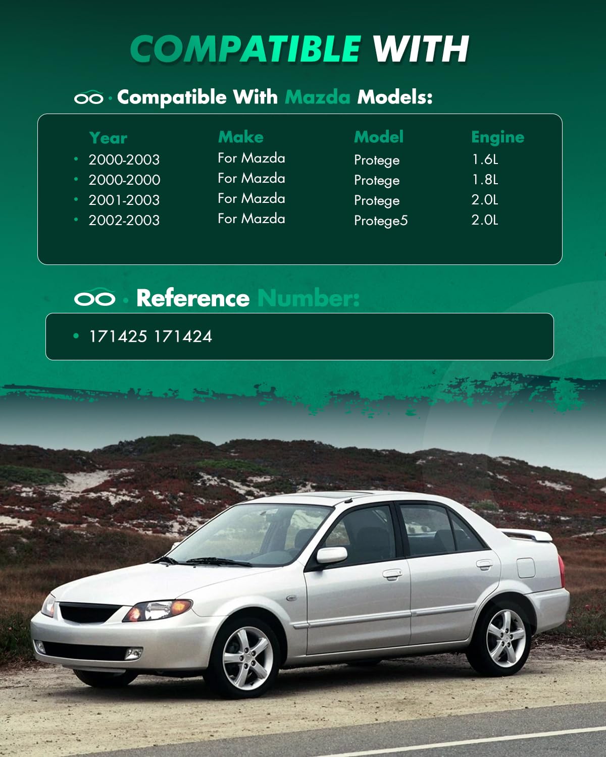 Scitoo Front Strut Coils Fit For 2000 2001 2002 2003 For Mazda Protege,2002 2003 For Mazda Protege5 171425 171424