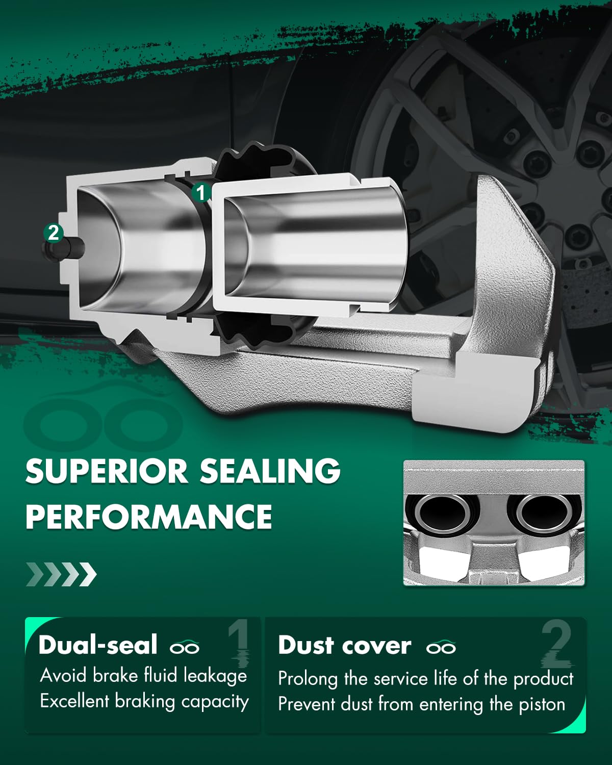 Scitoo 18B5473 18B5472 Rear Left & Right Disc Brake Calipers Assembly W/Bracket For Ford For F-250 Super Duty 2013-2019,For Ford