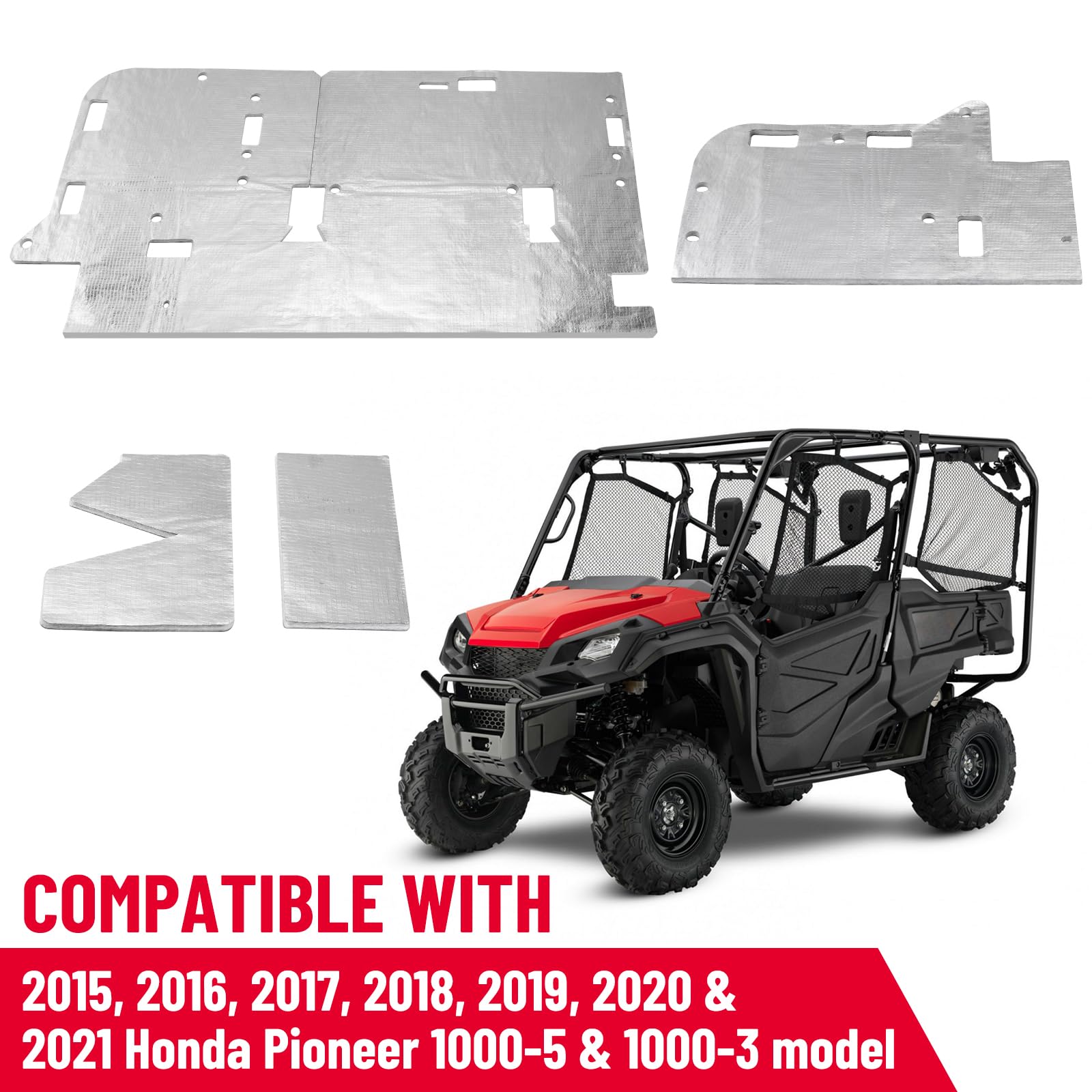 Racewill Heat Shield Kit Compatible with Honda Pioneer 1000 1000-5 1000-3 DLX LE EPS (2015-2022)