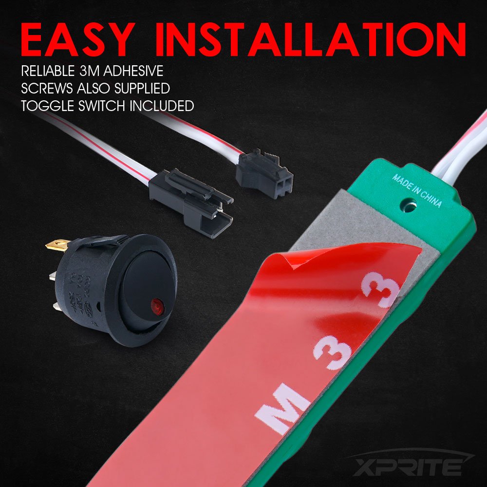 Xprite Green Led Truck Bed Light Kits With On/Off Switch, For Pickup Exterior Interior Lights Strips, Footwells, Running Boards, Cargo, Under Car, Tonneau Cover, Rail Rock Lighting - 8 Pcs