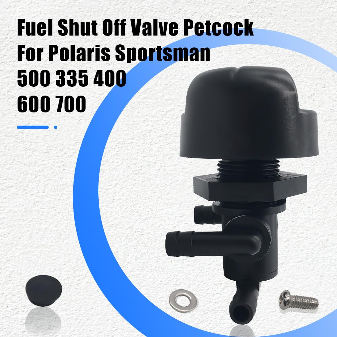3-Way Fuel Shut Off Valve Petcock For Polaris Sportsman 500 335 400 600 700 Twin Magnum Trail Boss 325 330 500 7052161 5432559 With Knob Nut
