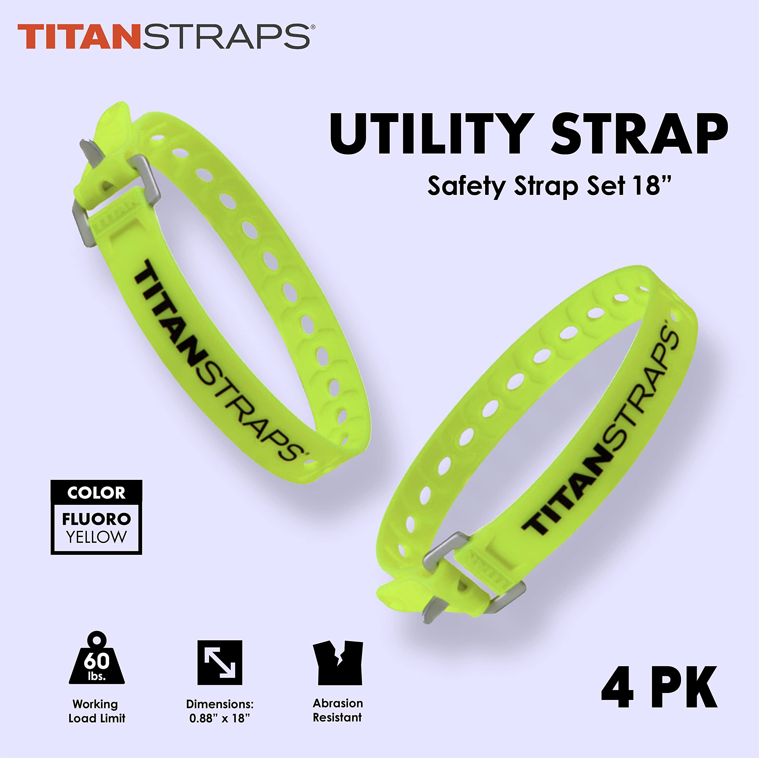 Titan Utility Straps - Easy-To-Use, Reliable Tension Straps Forasecuring Bike  Moto Gear, Skis, Hoses, Field Repair - Useain Fri