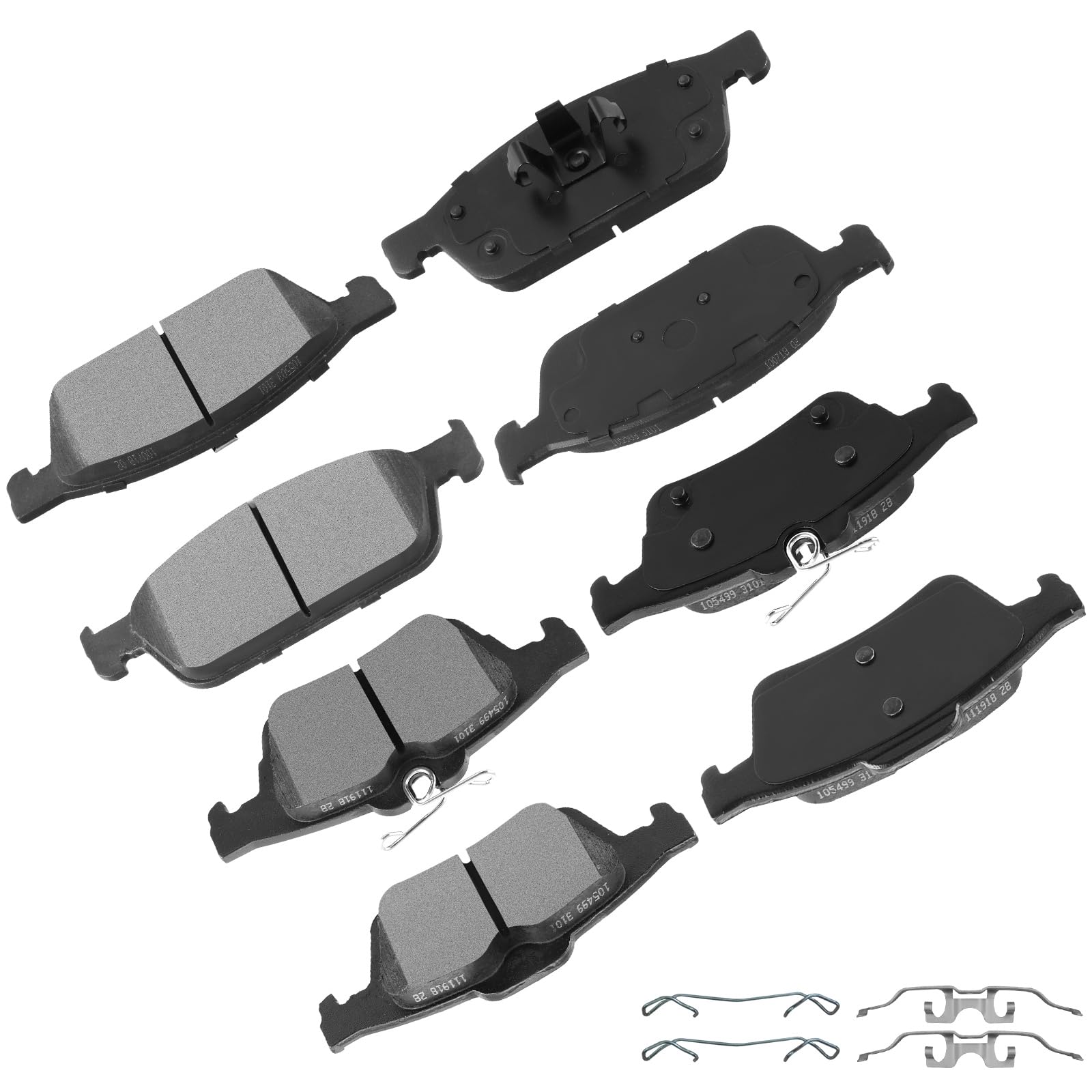 Cciyu D1645 D1564 Front Rear Ceramic Brake Pads Kits 8Pcs Fit For 2013-2016 For Ford Escape,2013-2018 For Ford Focus,2014-2019 F