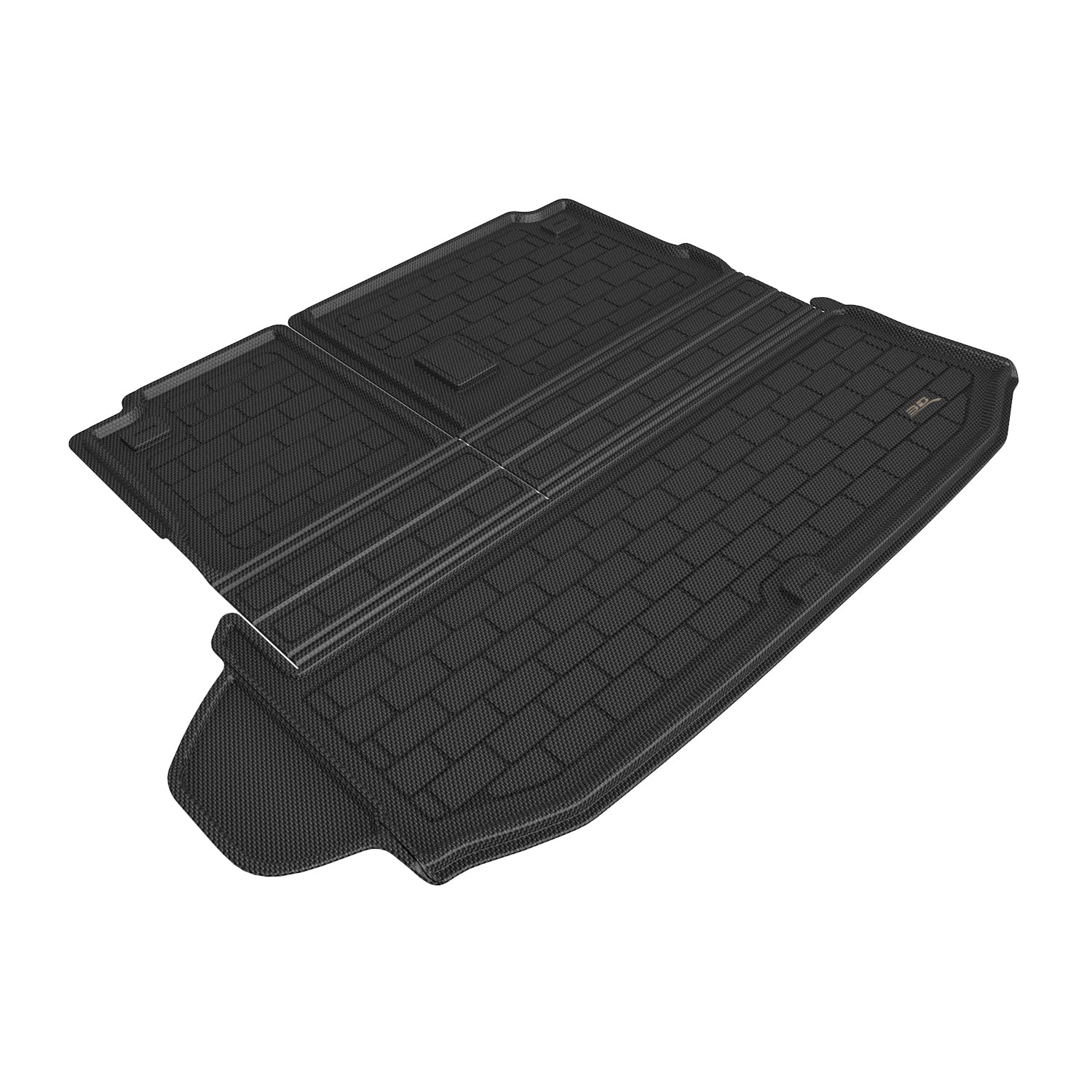 3D Maxpider Custom Fit Kagu Cargo Liner (Black) Compatible With Toyota Highlander 2020-2024, Trim To Fit Subwoofer- Seat Back Pr