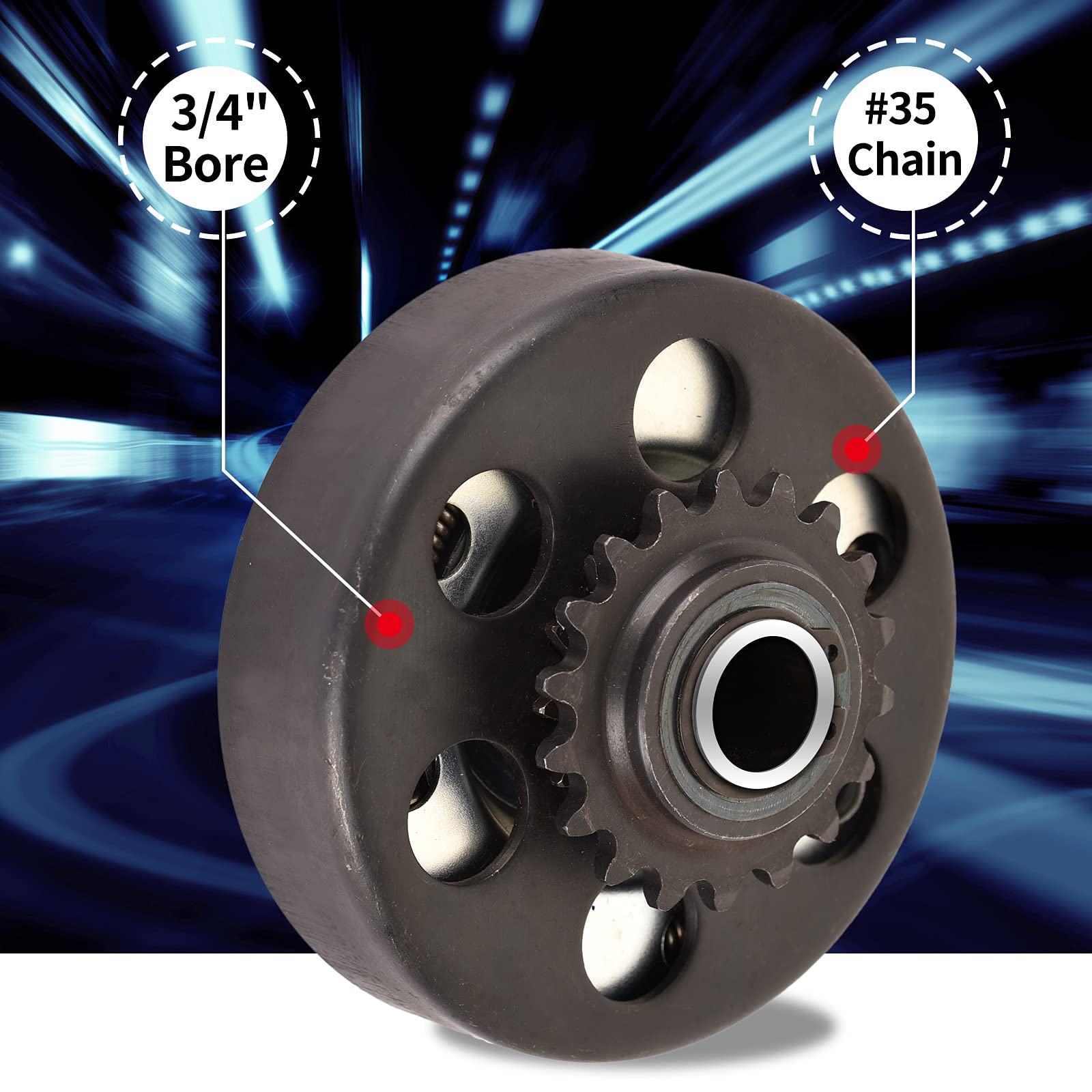 Carkio Go Kart Centrifugal Clutch 18 Tooth 3/4 Bore #35 Chain for Mini Bikes & Go Kart Racing - Durable & High-Performance