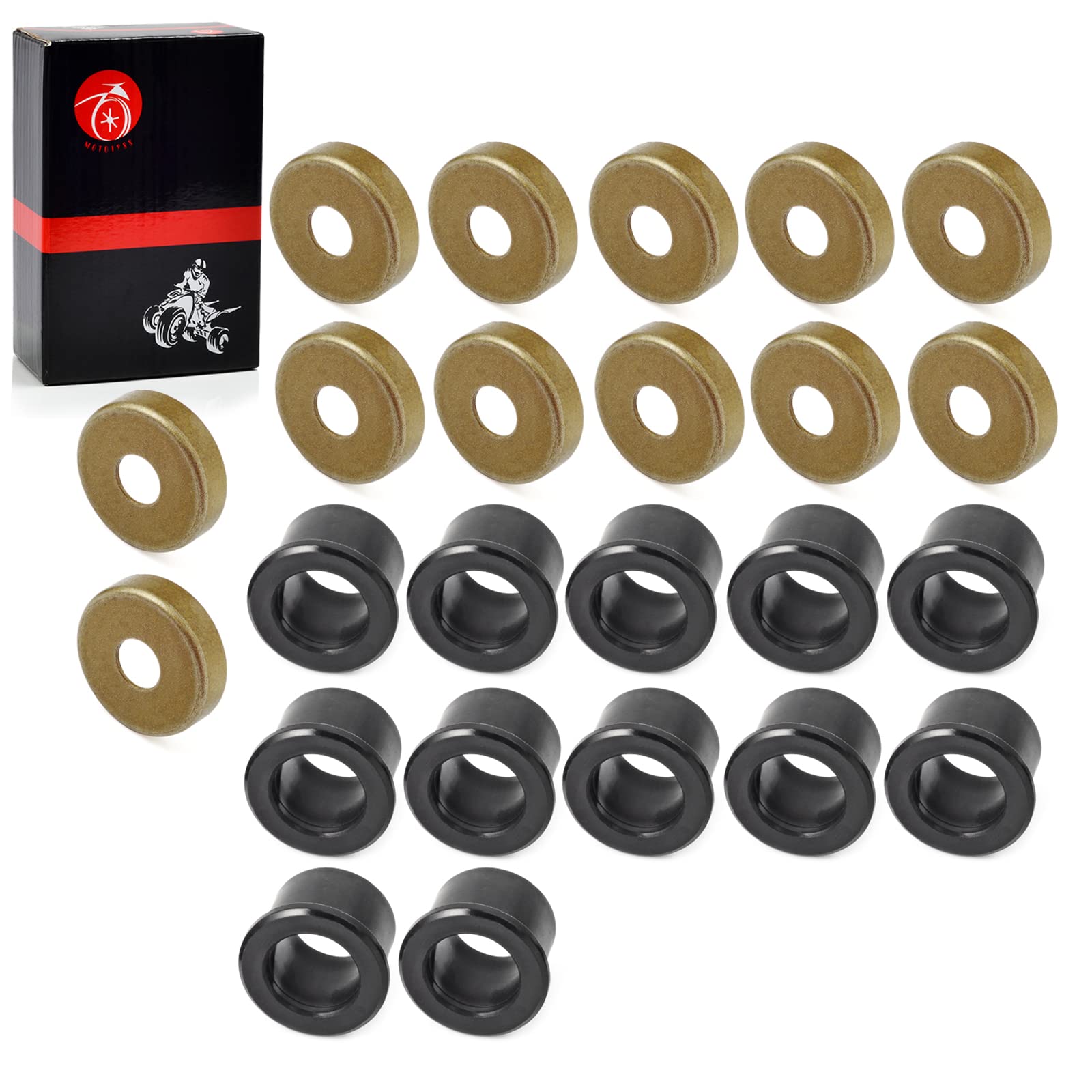 12Pcs A Arm Bushing & Dust Cover Seal Caps Rebuild Kit For Yamaha Yfz450 Raptor 125 250 660 700 Banshee 350 Yfz350 Blaster 200 Y