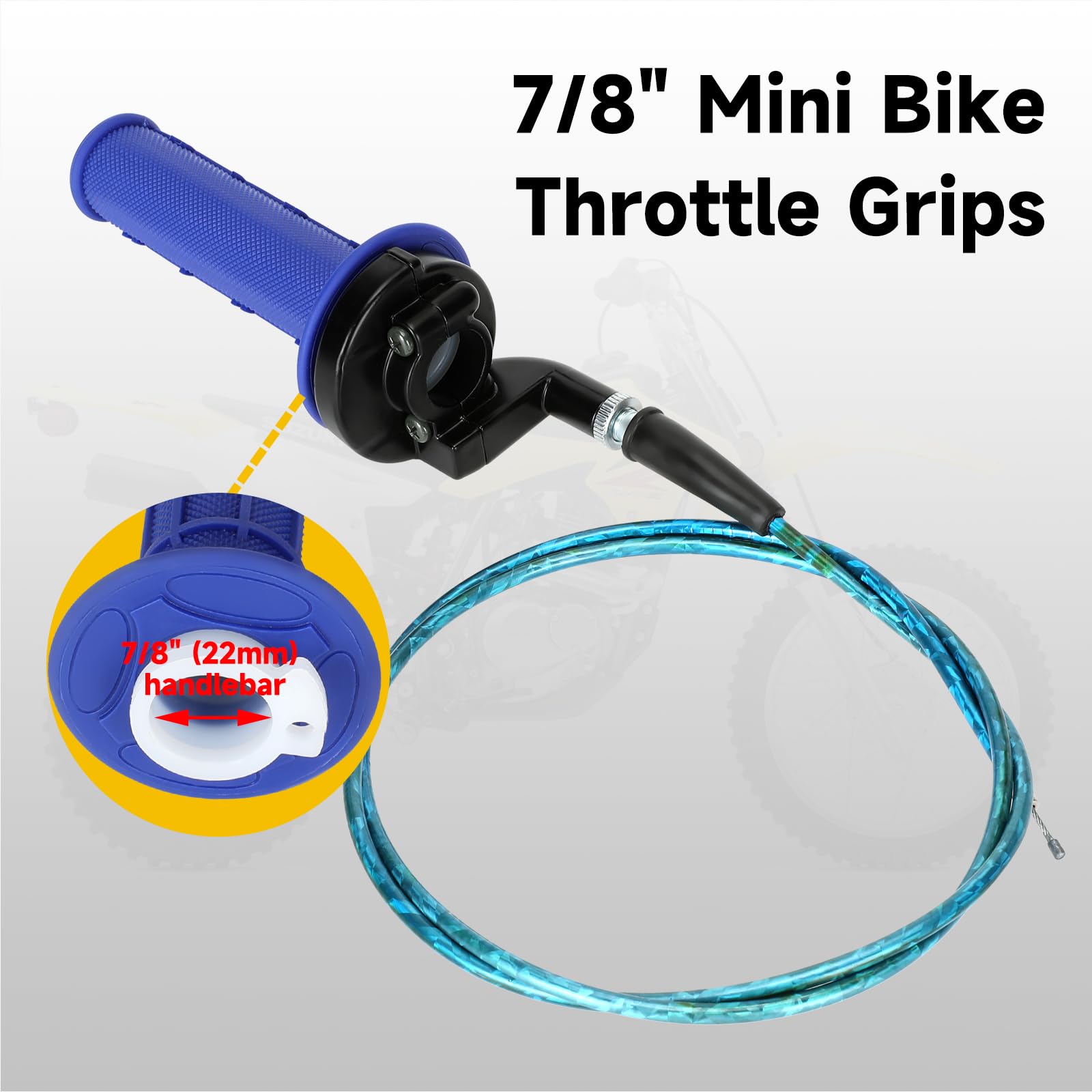 Hiaors Mini Bike Throttle Assembly Compatible With Coleman Ct200U Bt200X Ct200U-Ex, 7/8 Twist Throttle Cable Handle Grips Kit Fo