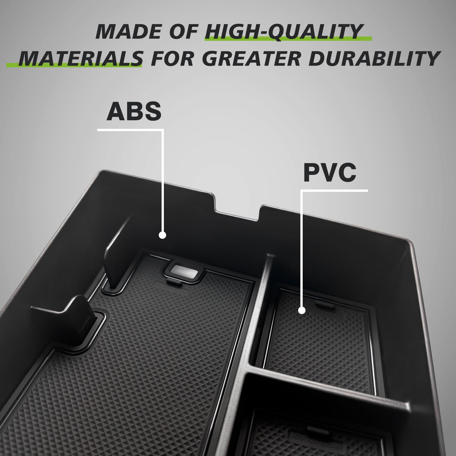 Muslogy Center Console Organizer Compatible with Volkswagen Atlas/Cross Sport 2024 Accessories Console Box Storage Insert Tray(C