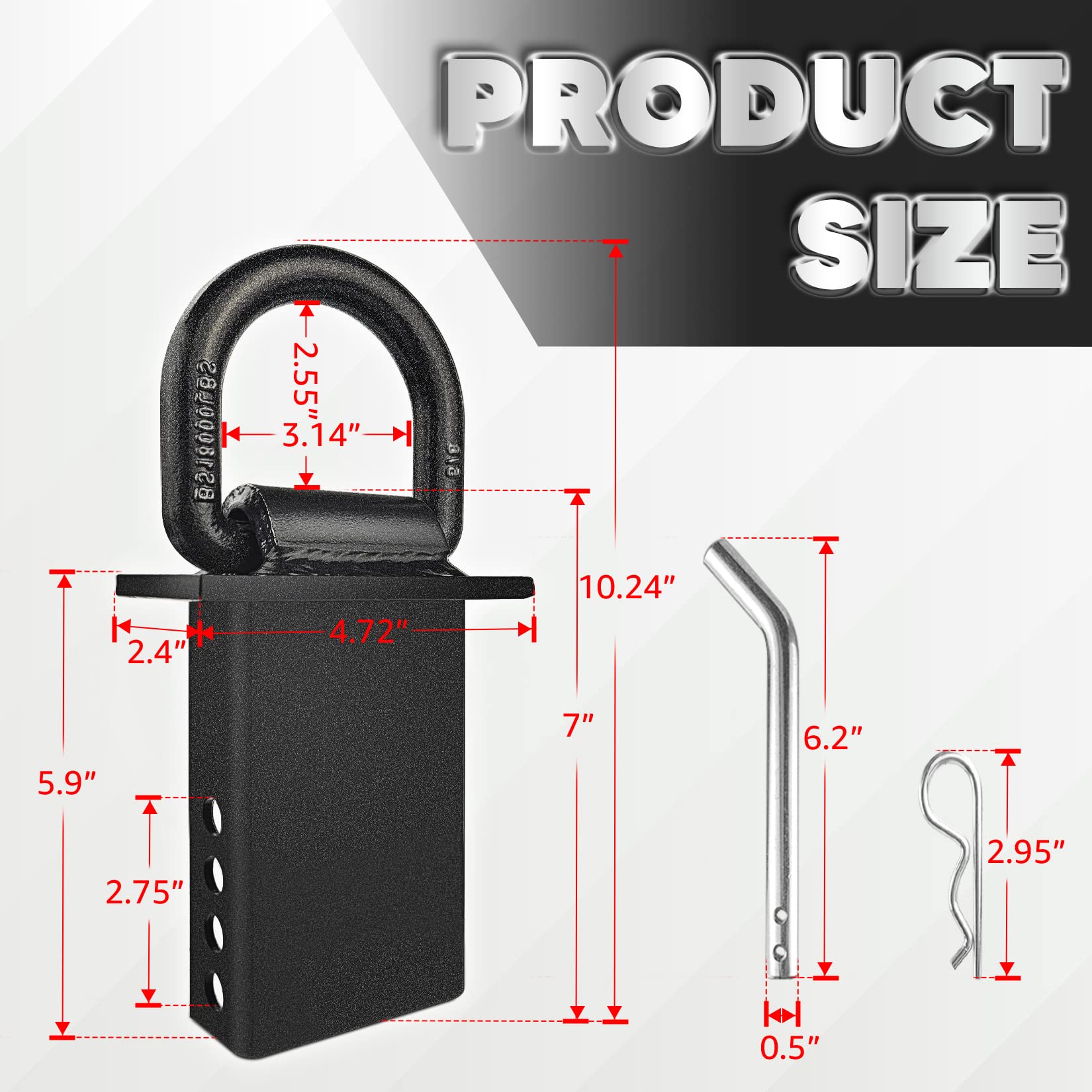 Vonlx Stake Pocket D Rings 4Pcs 18000Lbs Heavy Duty Removable D-Ring Stake Pocket Tie Down For Utility Trailers And Flatbeds Wit