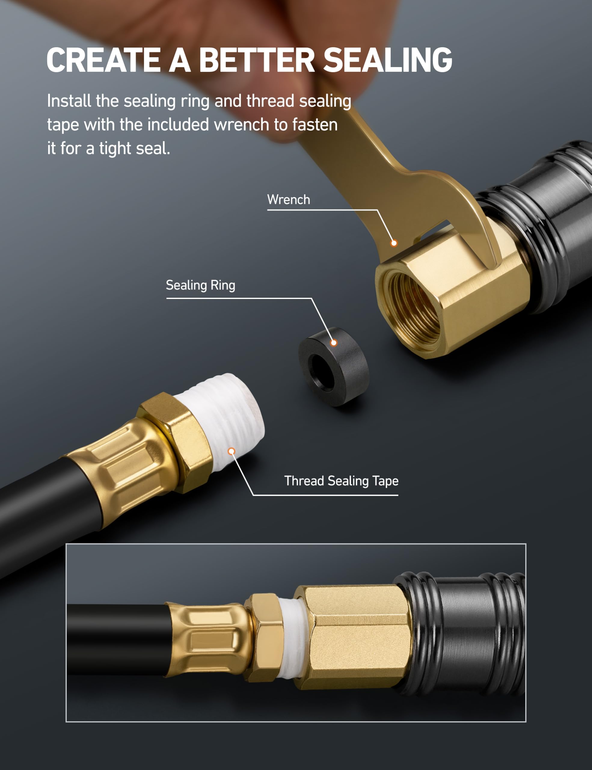 AstroAI C1 Upgraded Anti-Leak Air Chuck, 1/4 Inch FNPT Closed Flow Brass Tire Chuck, Quick Connector Lock Air Chucks for Tire In
